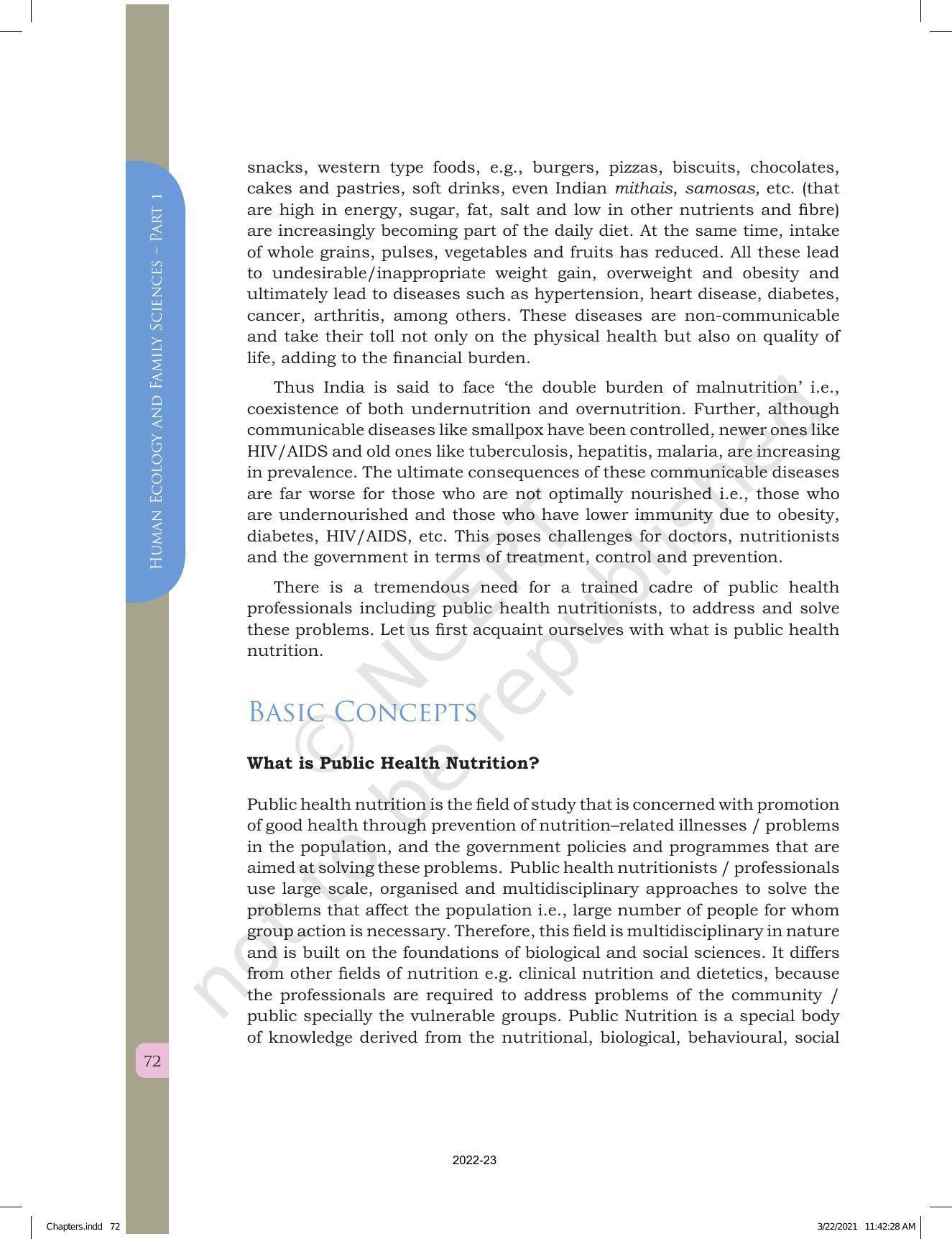NCERT Book for Class 12 Home Science (Part -I) Chapter 3 Public Nutrition and Health - Page 3