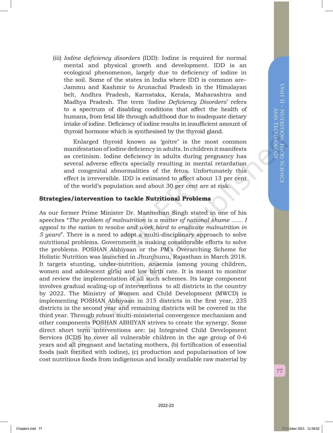 NCERT Book for Class 12 Home Science (Part -I) Chapter 3 Public Nutrition and Health - Page 8