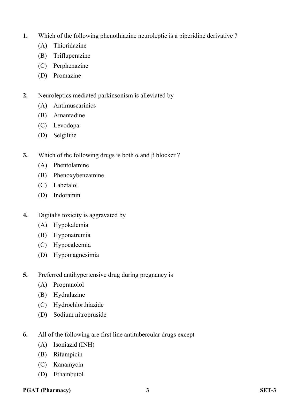 OJEE PGAT 2013 Pharmacy Set 3 Question Paper - Page 2