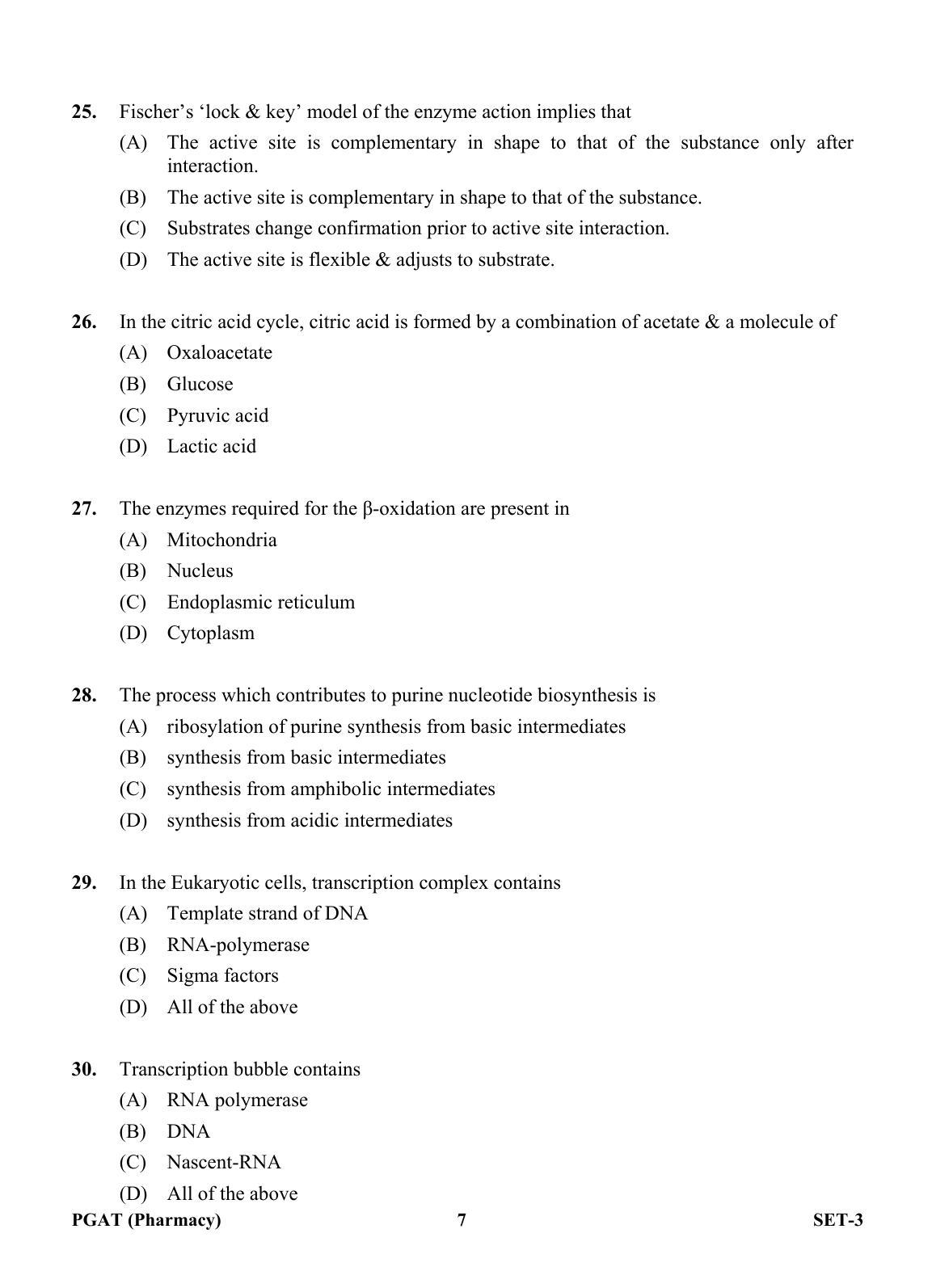 OJEE PGAT 2013 Pharmacy Set 3 Question Paper - Page 6