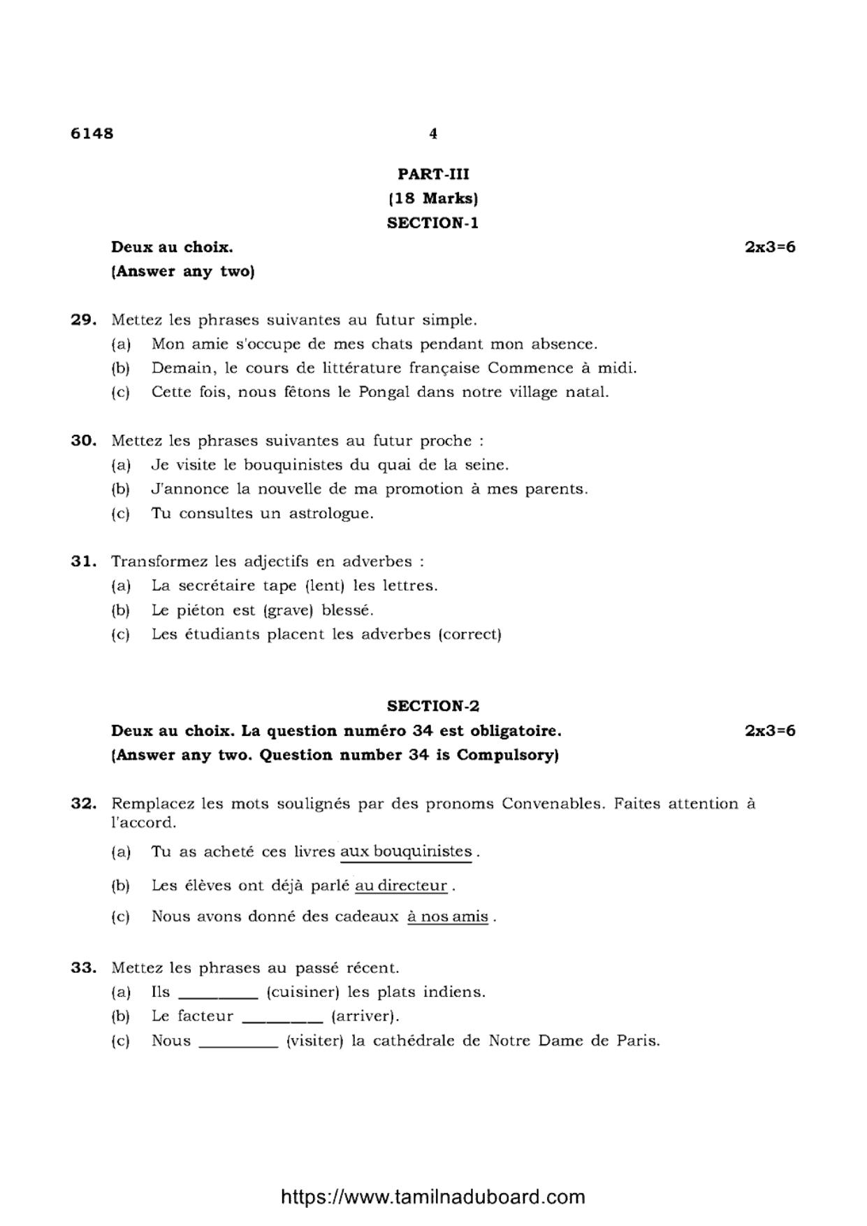 TN Class 10 French-P4-6148 Question Papers May 2022 - Page 4