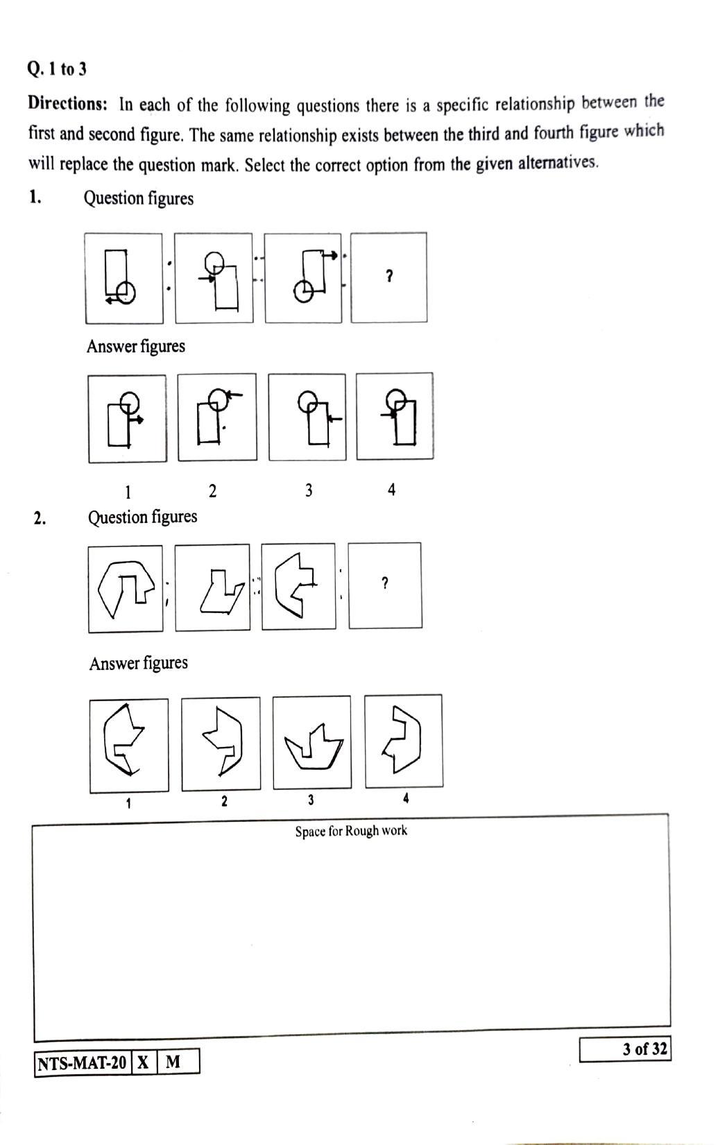 Maharashtra NTSE 2021 English MAT Question Paper - Page 3