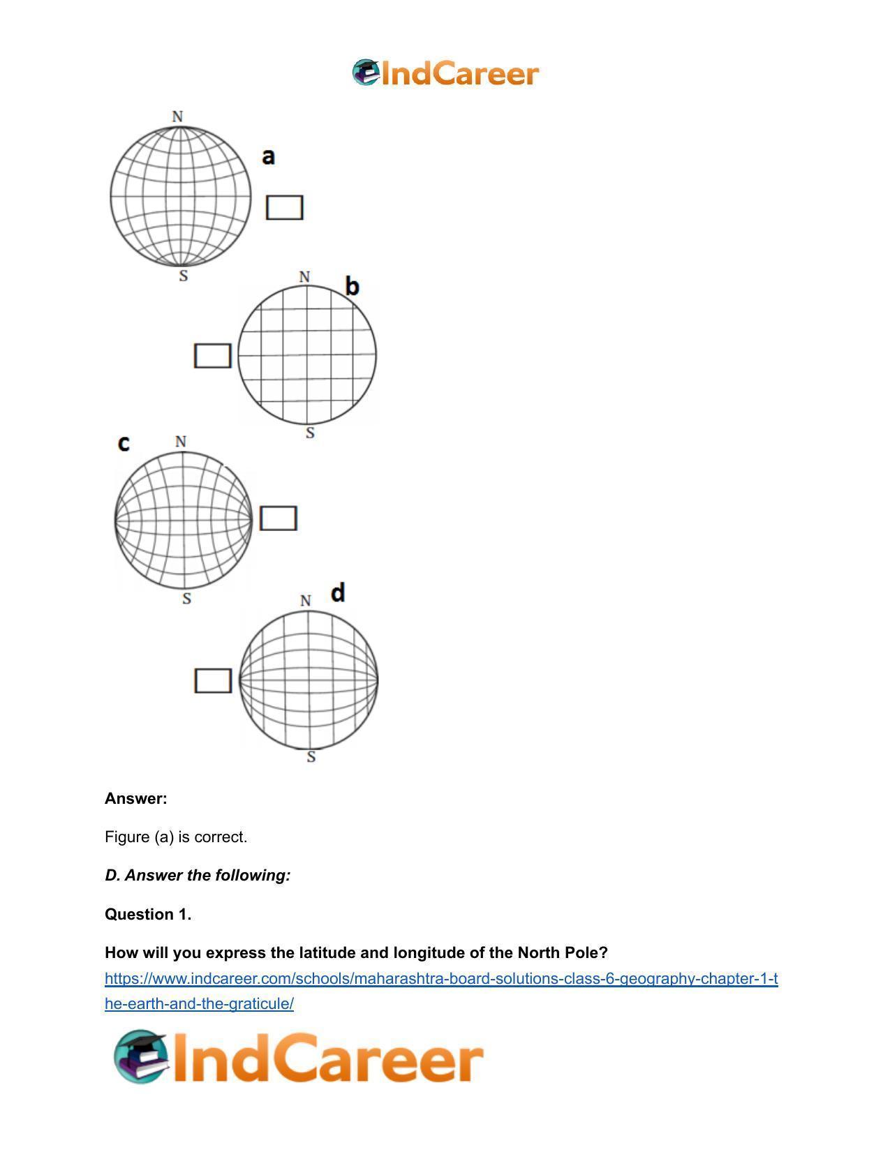 Maharashtra Board Solutions Class 6-Geography: Chapter 1- The Earth and the Graticule - Page 6