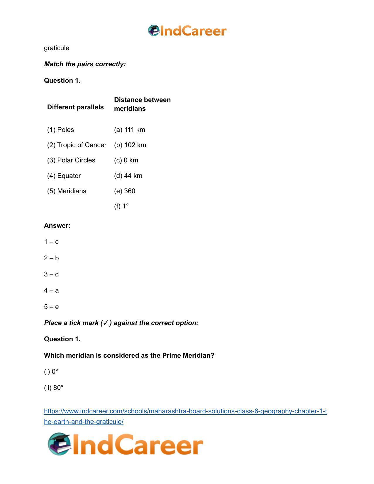 Maharashtra Board Solutions Class 6-Geography: Chapter 1- The Earth and the Graticule - Page 15