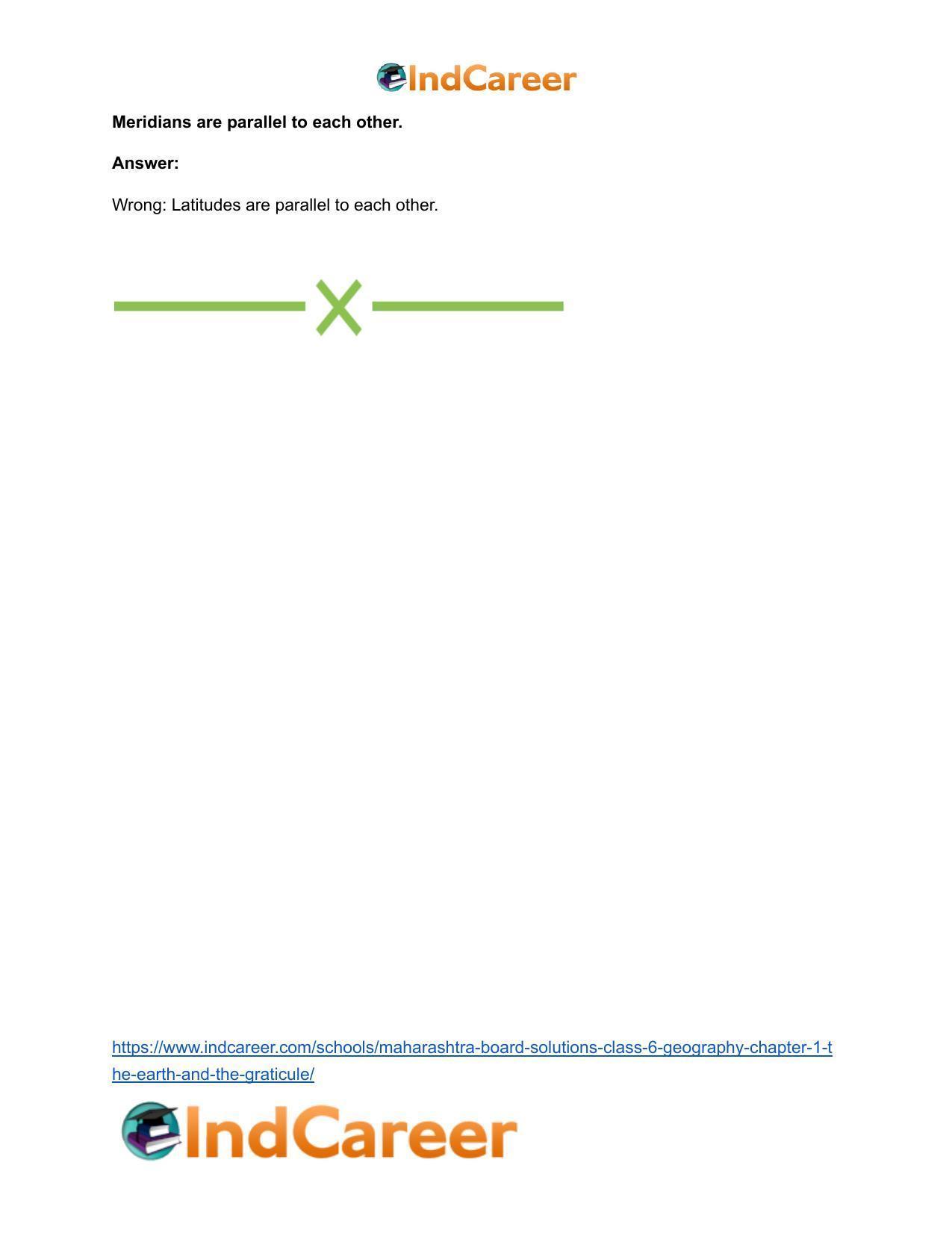 Maharashtra Board Solutions Class 6-Geography: Chapter 1- The Earth and the Graticule - Page 20