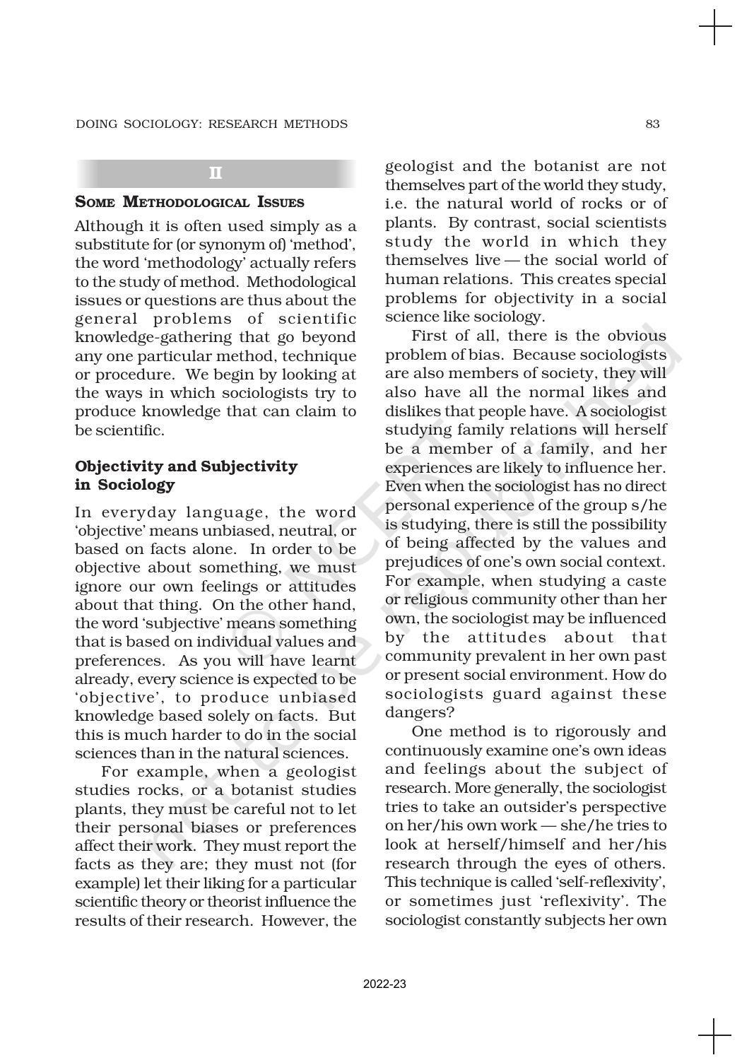 NCERT Book for Class 11 Sociology (Part-I) Chapter 5 Doing Sociology: Research Methods - Page 2