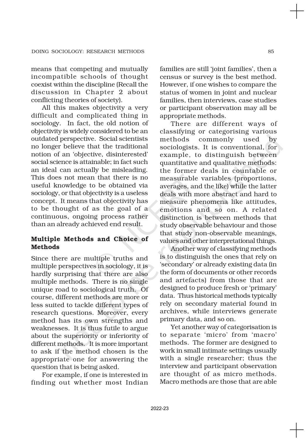 NCERT Book for Class 11 Sociology (Part-I) Chapter 5 Doing Sociology: Research Methods - Page 4