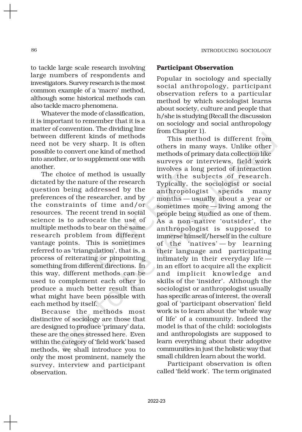 NCERT Book for Class 11 Sociology (Part-I) Chapter 5 Doing Sociology: Research Methods - Page 5