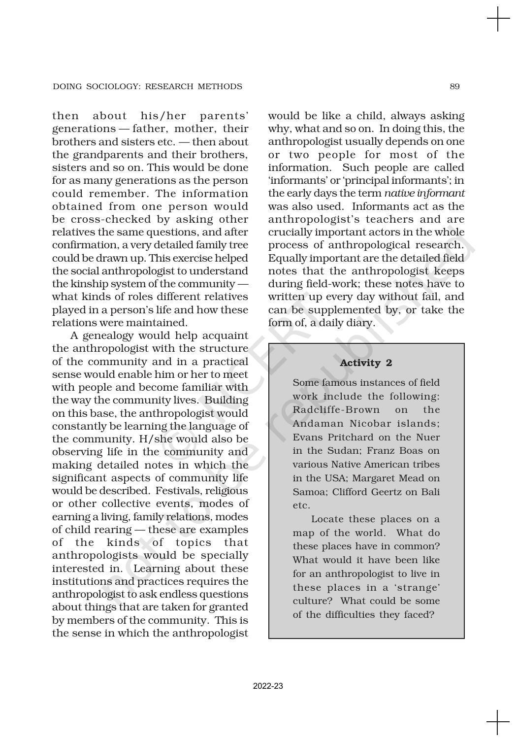 NCERT Book for Class 11 Sociology (Part-I) Chapter 5 Doing Sociology: Research Methods - Page 8