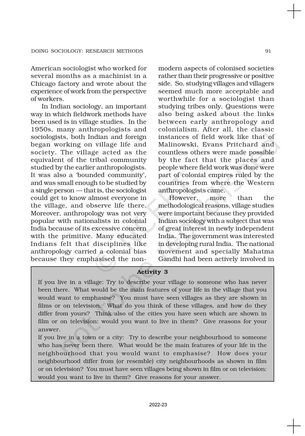 NCERT Book for Class 11 Sociology (Part-I) Chapter 5 Doing Sociology: Research Methods - Page 10