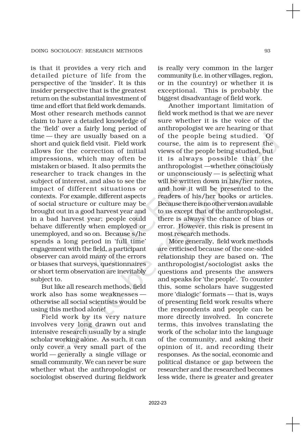 NCERT Book for Class 11 Sociology (Part-I) Chapter 5 Doing Sociology: Research Methods - Page 12