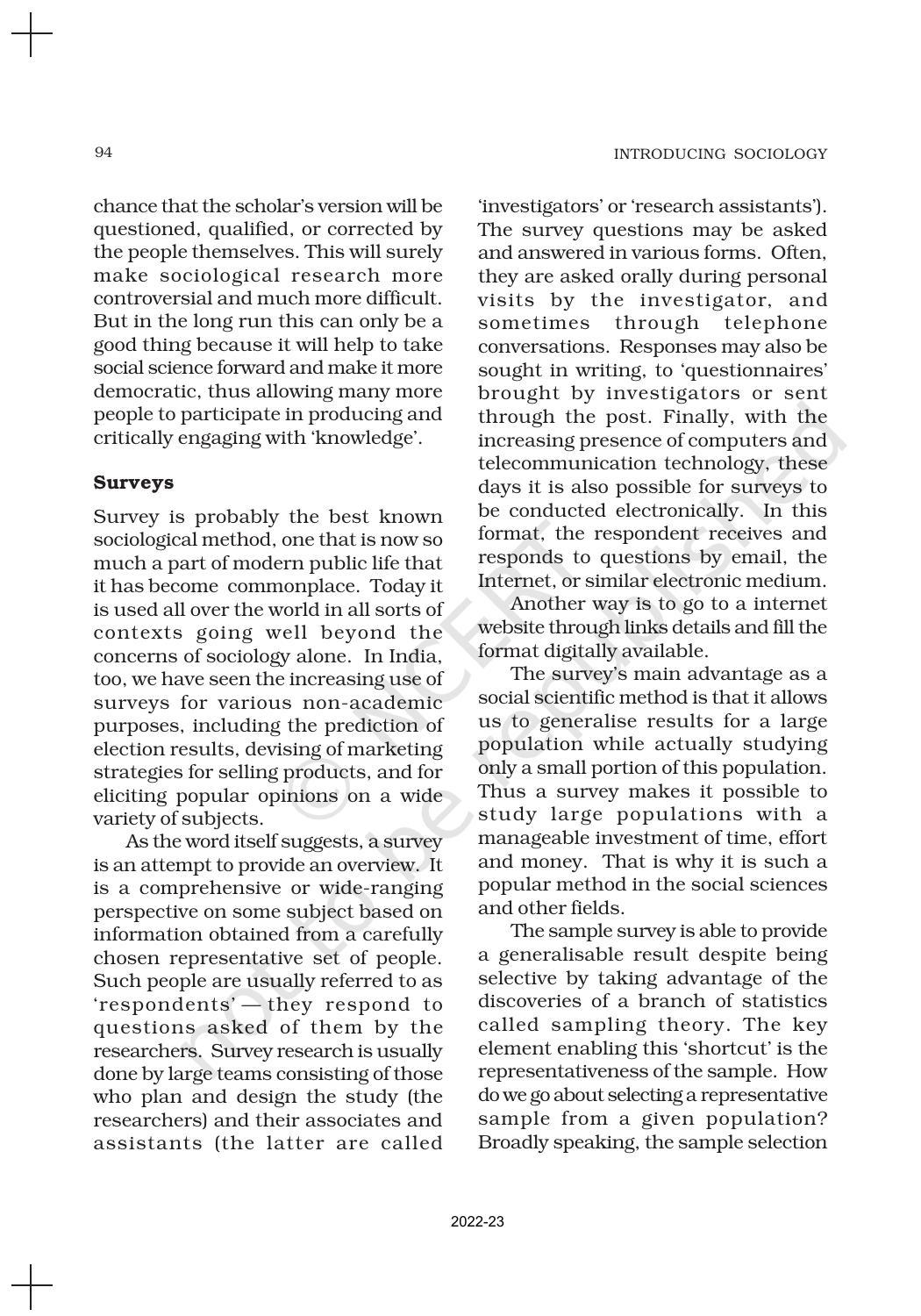 NCERT Book for Class 11 Sociology (Part-I) Chapter 5 Doing Sociology: Research Methods - Page 13