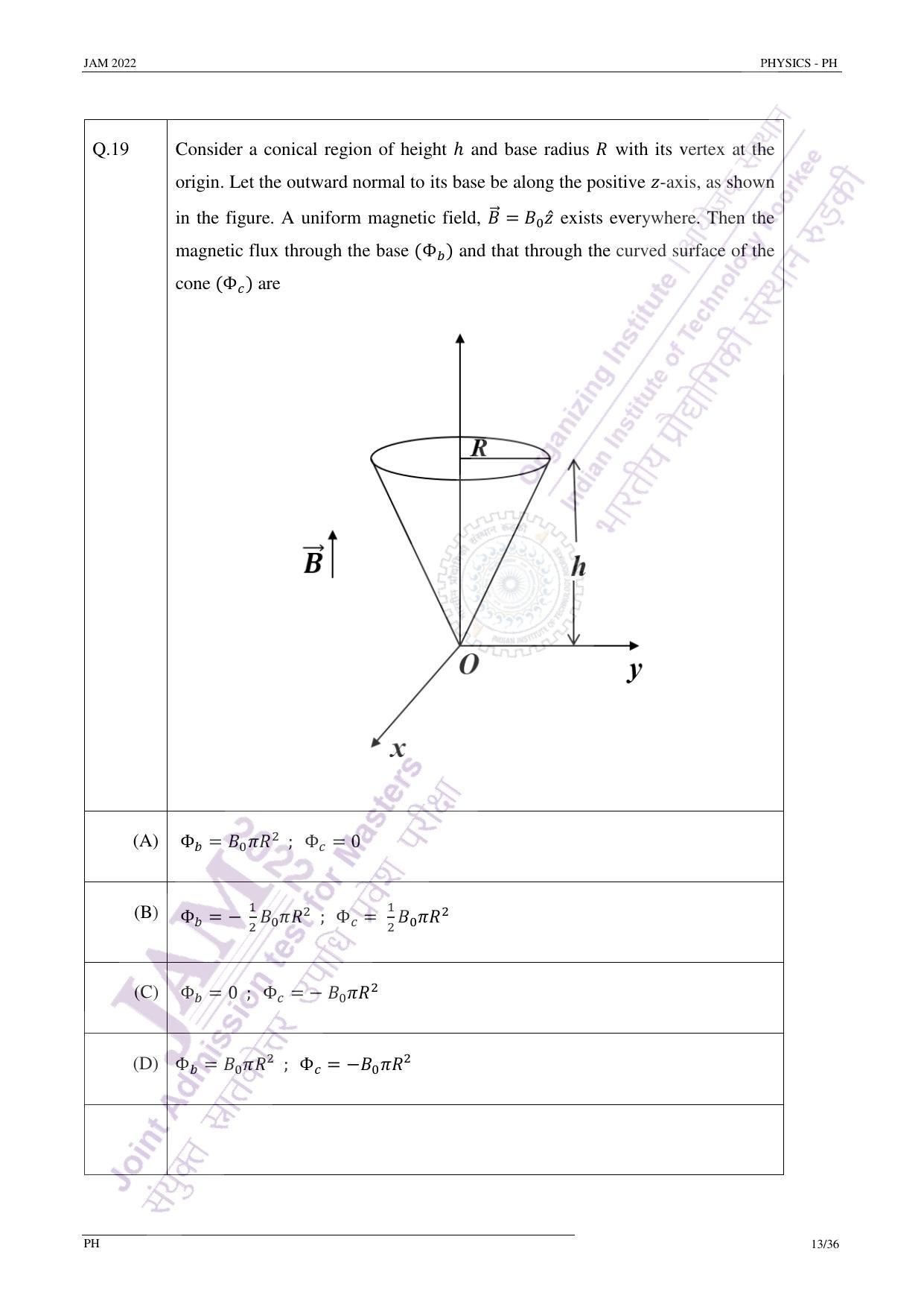 JAM 2022: PH Question Paper - Page 12