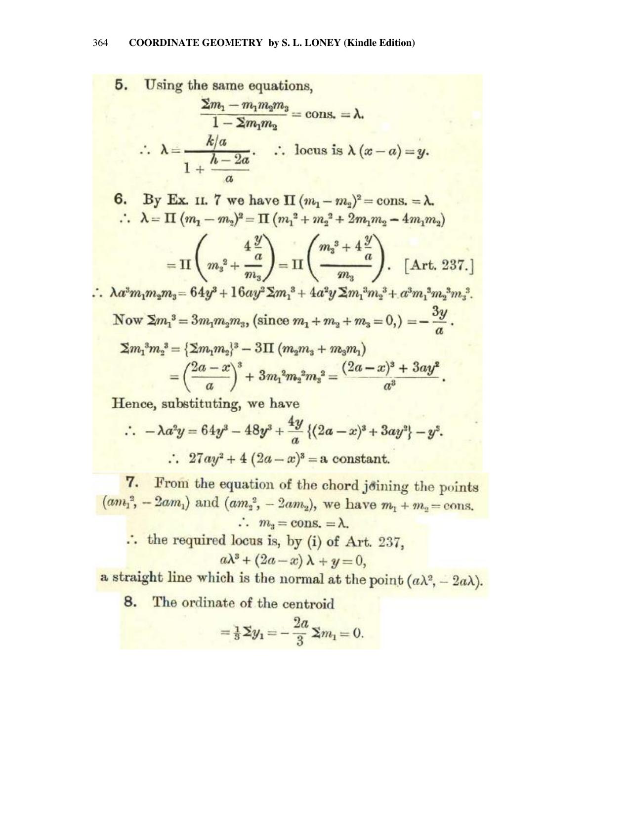 Chapter 11: The Parabola (Continued) - SL Loney Solutions: The Elements of Coordinate Geometry - Page 20