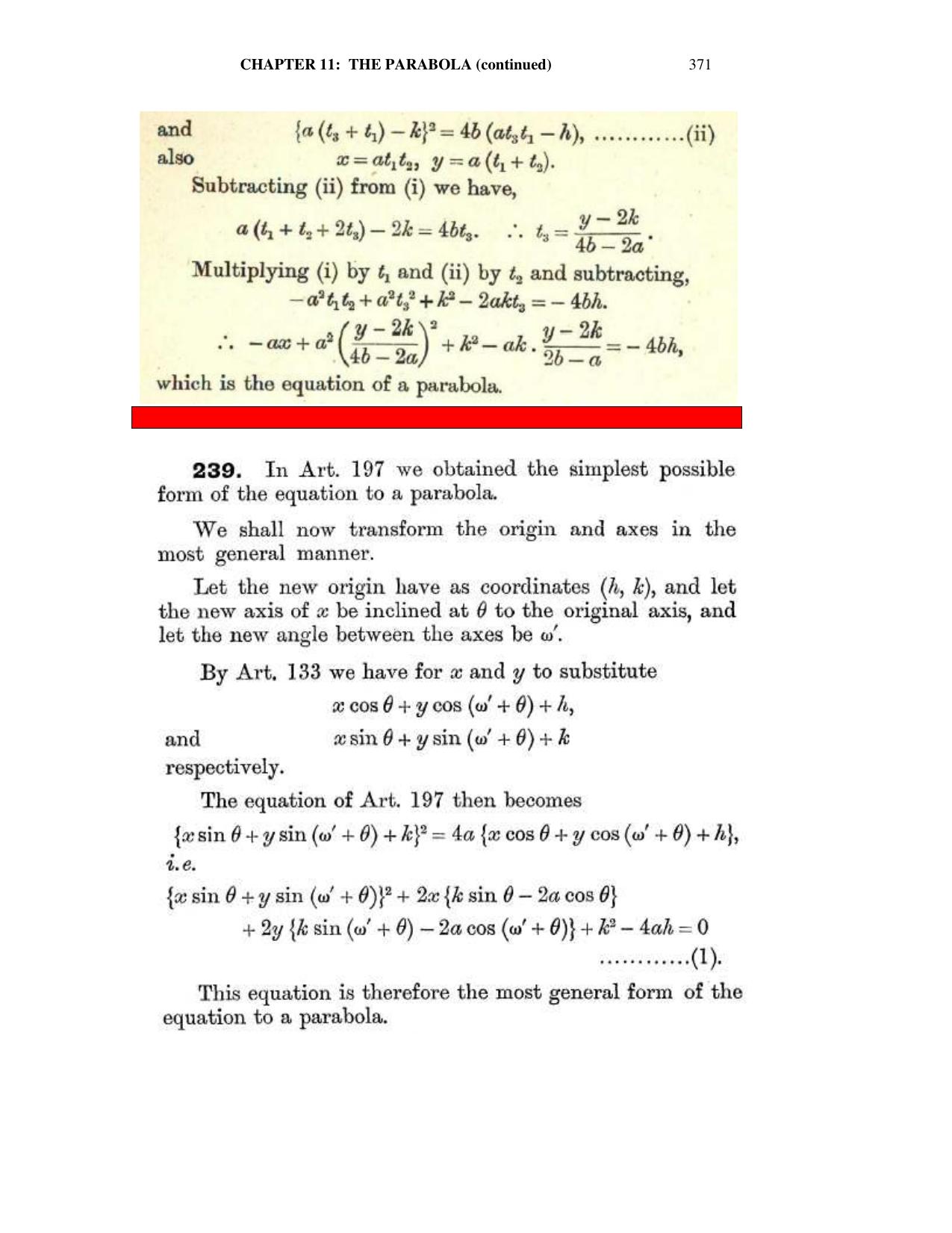 Chapter 11: The Parabola (Continued) - SL Loney Solutions: The Elements of Coordinate Geometry - Page 27