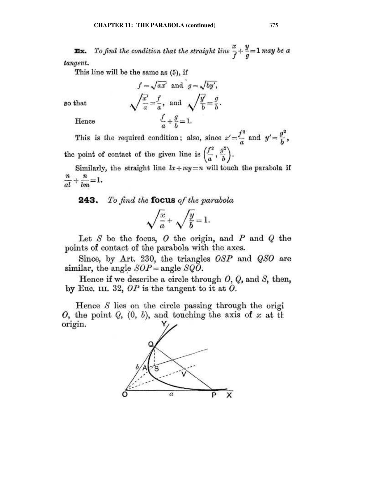 Chapter 11: The Parabola (Continued) - SL Loney Solutions: The Elements of Coordinate Geometry - Page 31
