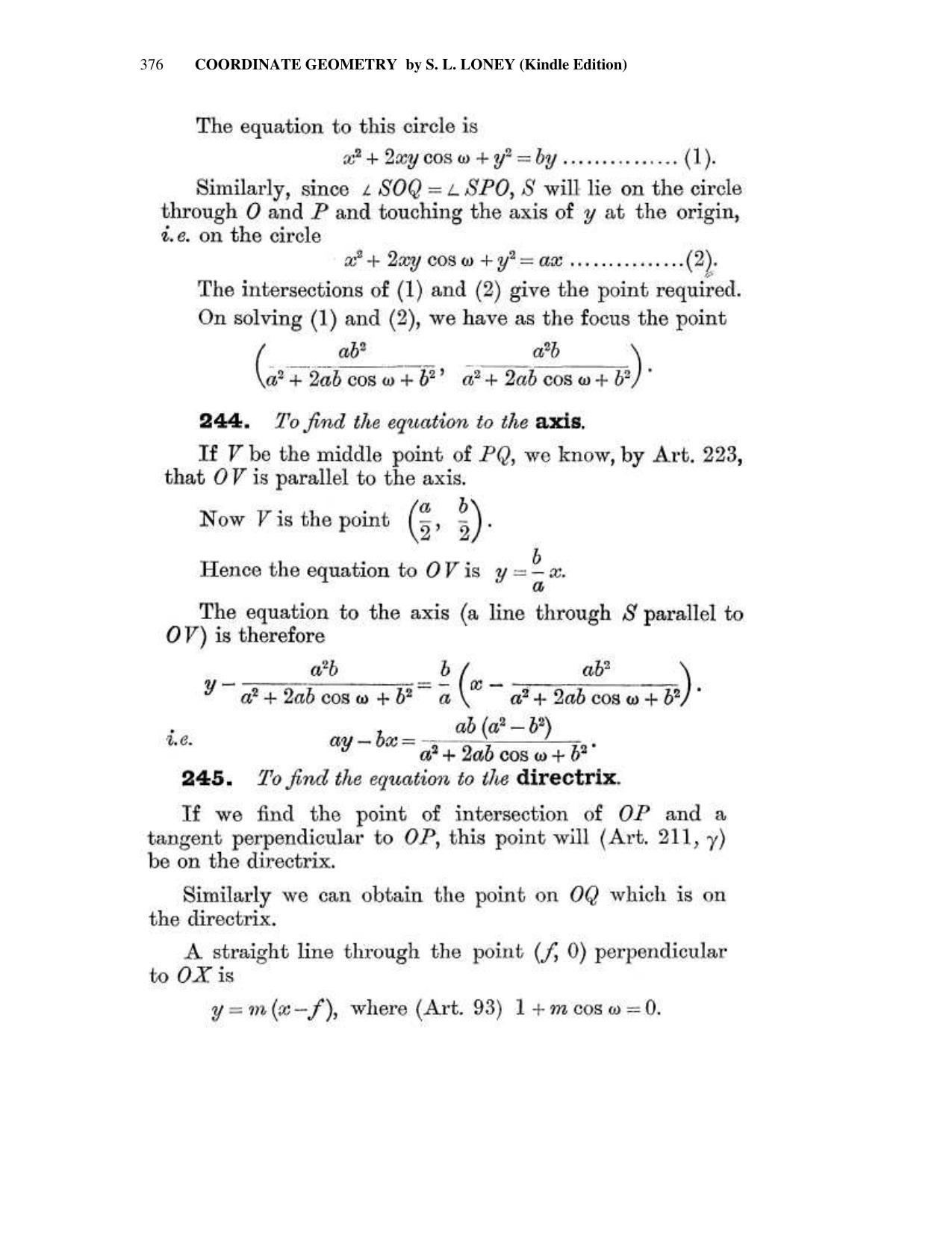 Chapter 11: The Parabola (Continued) - SL Loney Solutions: The Elements of Coordinate Geometry - Page 32