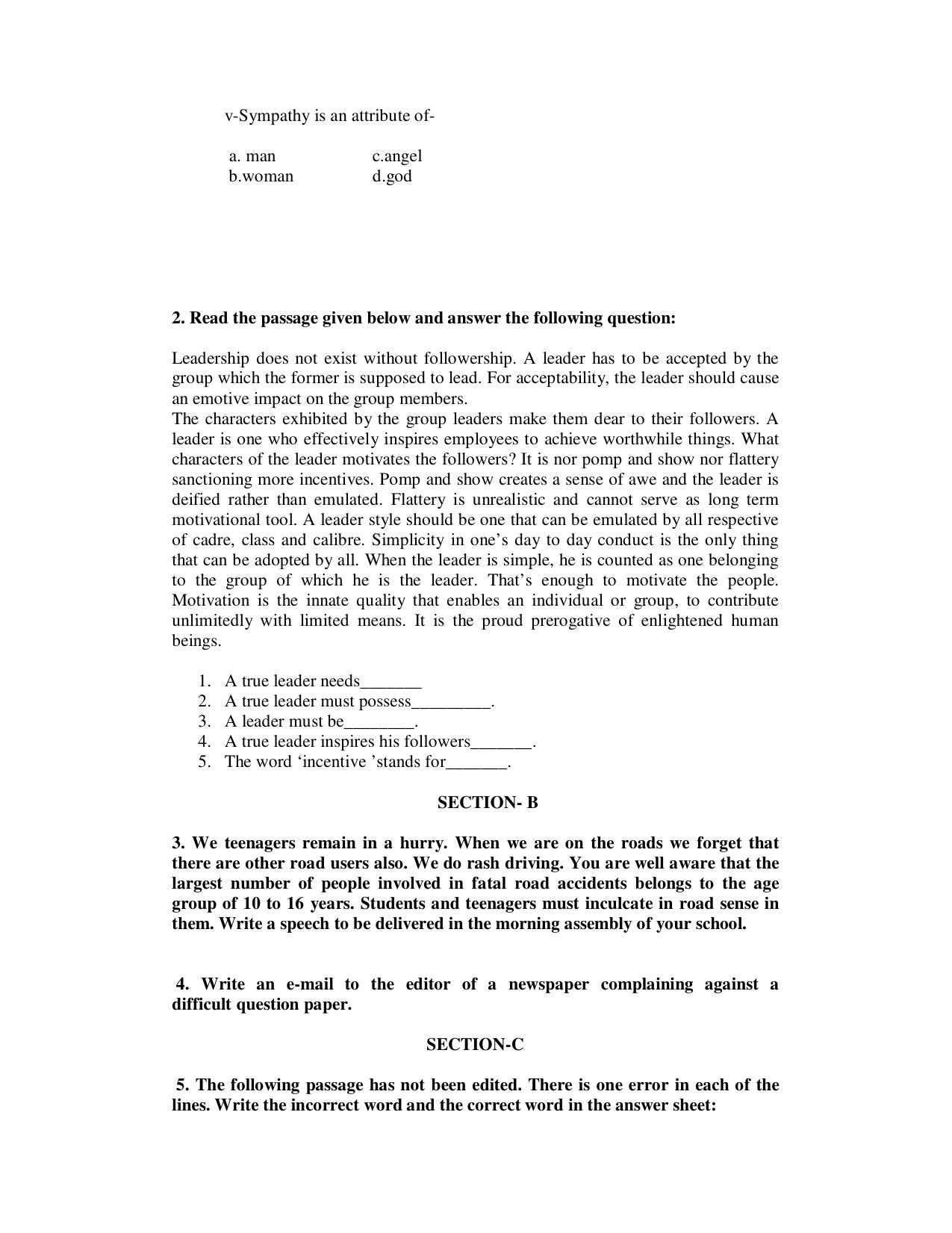 CBSE Worksheets for Class 9 English Assignment 26 - Page 2