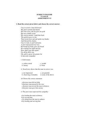CBSE Worksheets for Class 9 English Assignment 26
