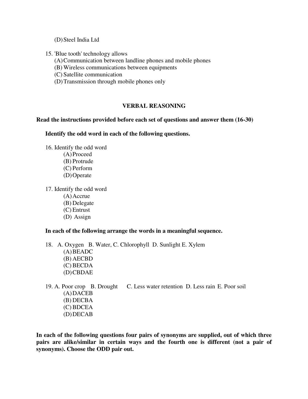 OJEE 2014 MAM Question Paper - Page 3