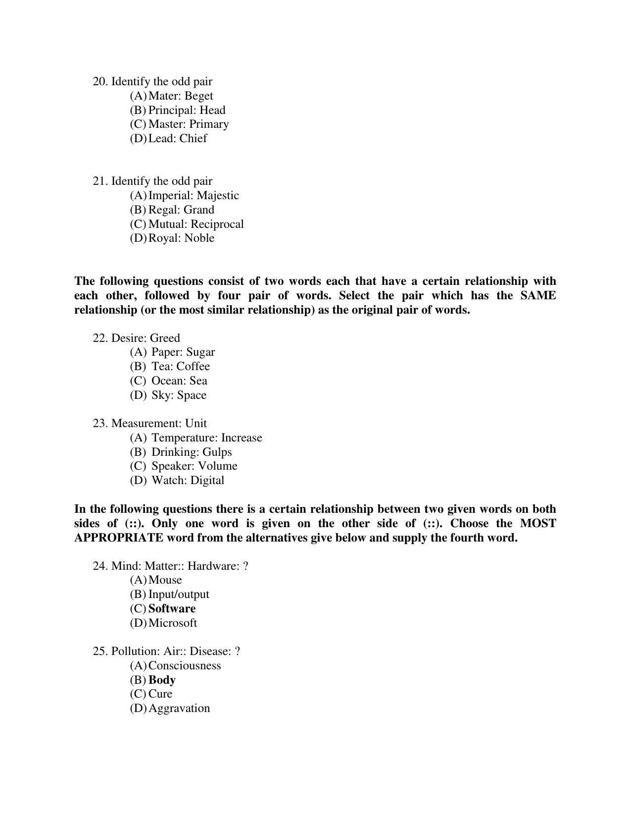 OJEE 2014 MAM Question Paper - Page 4