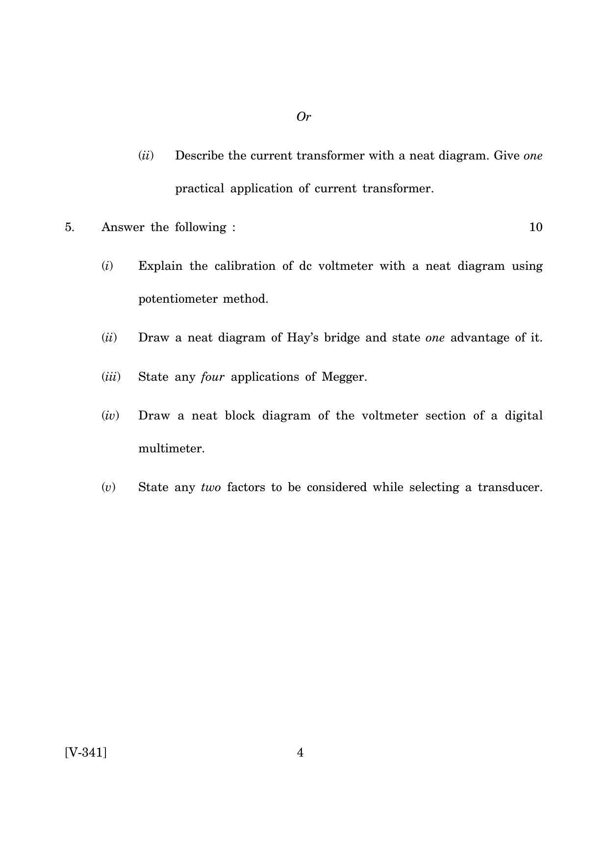 Goa Board Class 12 Electronic and Electrical Measurements  2019 (March 2019) Question Paper - Page 4