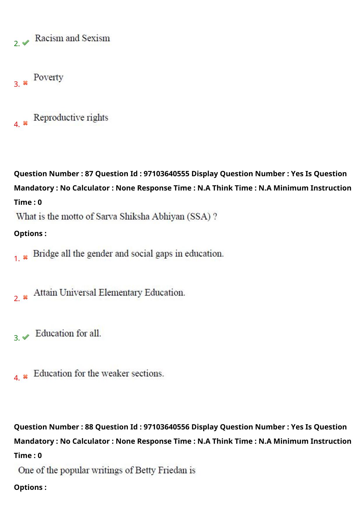 AP RCET 2024 Women's Studies Question Paper (05-05-2024 (Sunday) Session-I) - Page 52