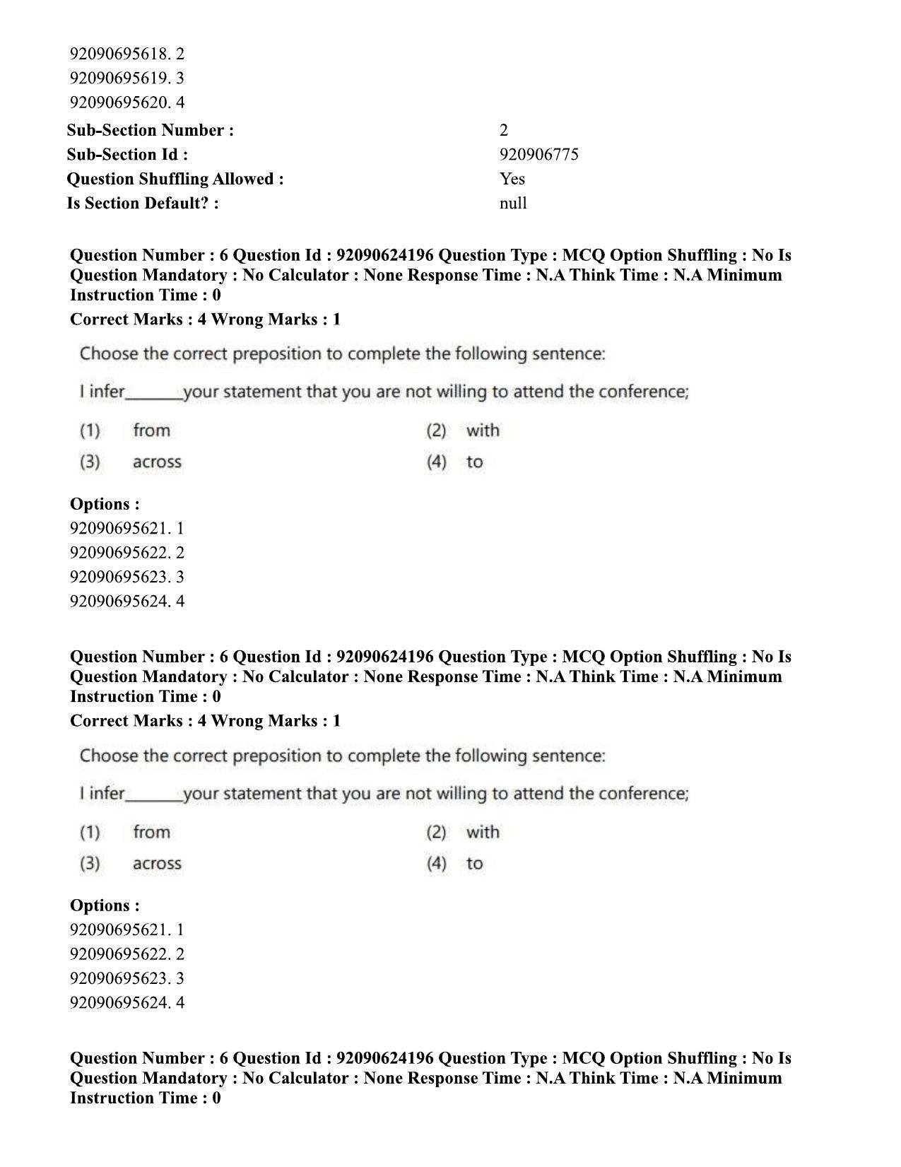 CUET PG 2023: LAQP03 – Sanskrit (Eng) - Shift 3 (24-06-2023) Question Paper  - Page 10