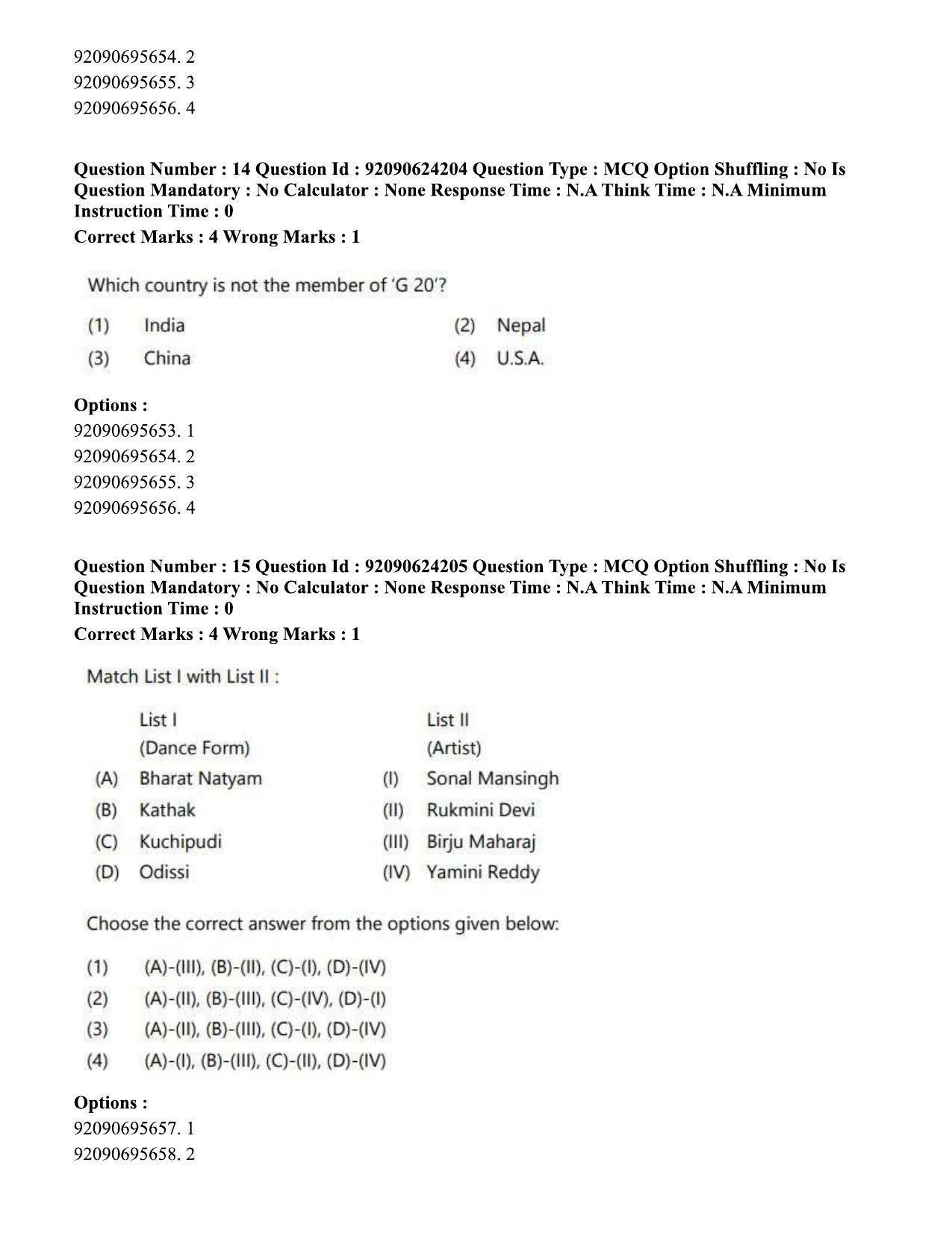 CUET PG 2023: LAQP03 – Sanskrit (Eng) - Shift 3 (24-06-2023) Question Paper  - Page 20