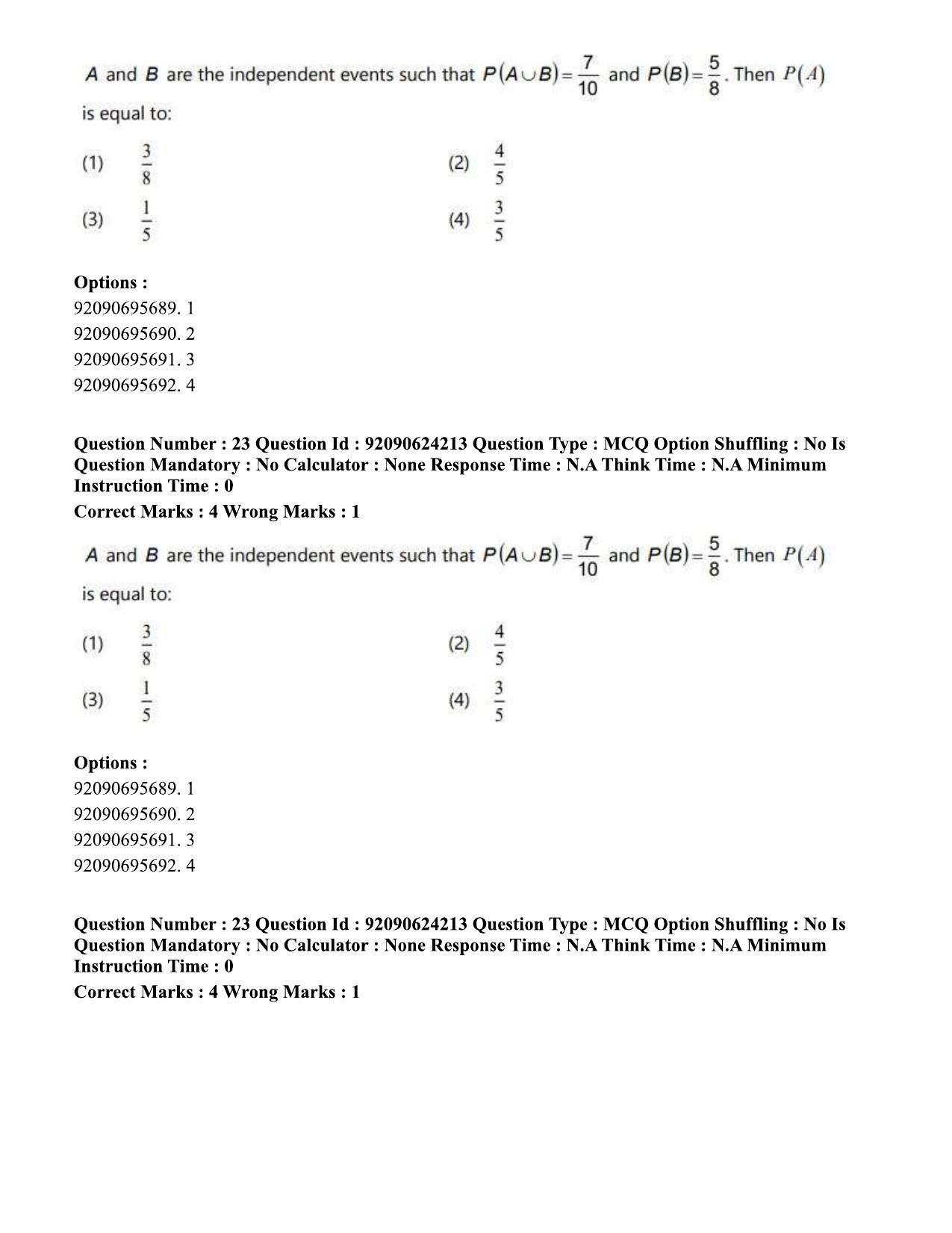 CUET PG 2023: LAQP03 – Sanskrit (Eng) - Shift 3 (24-06-2023) Question Paper  - Page 31