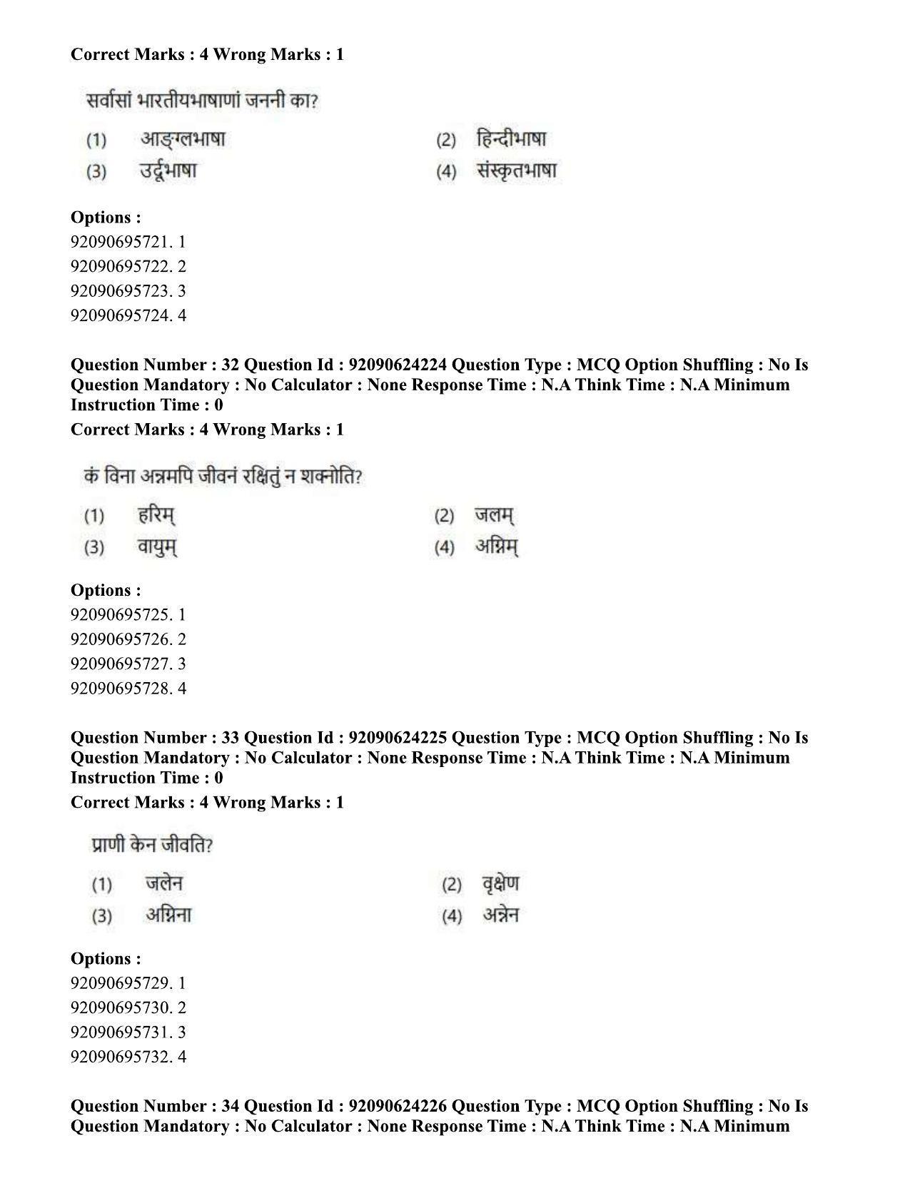 CUET PG 2023: LAQP03 – Sanskrit (Eng) - Shift 3 (24-06-2023) Question Paper  - Page 46