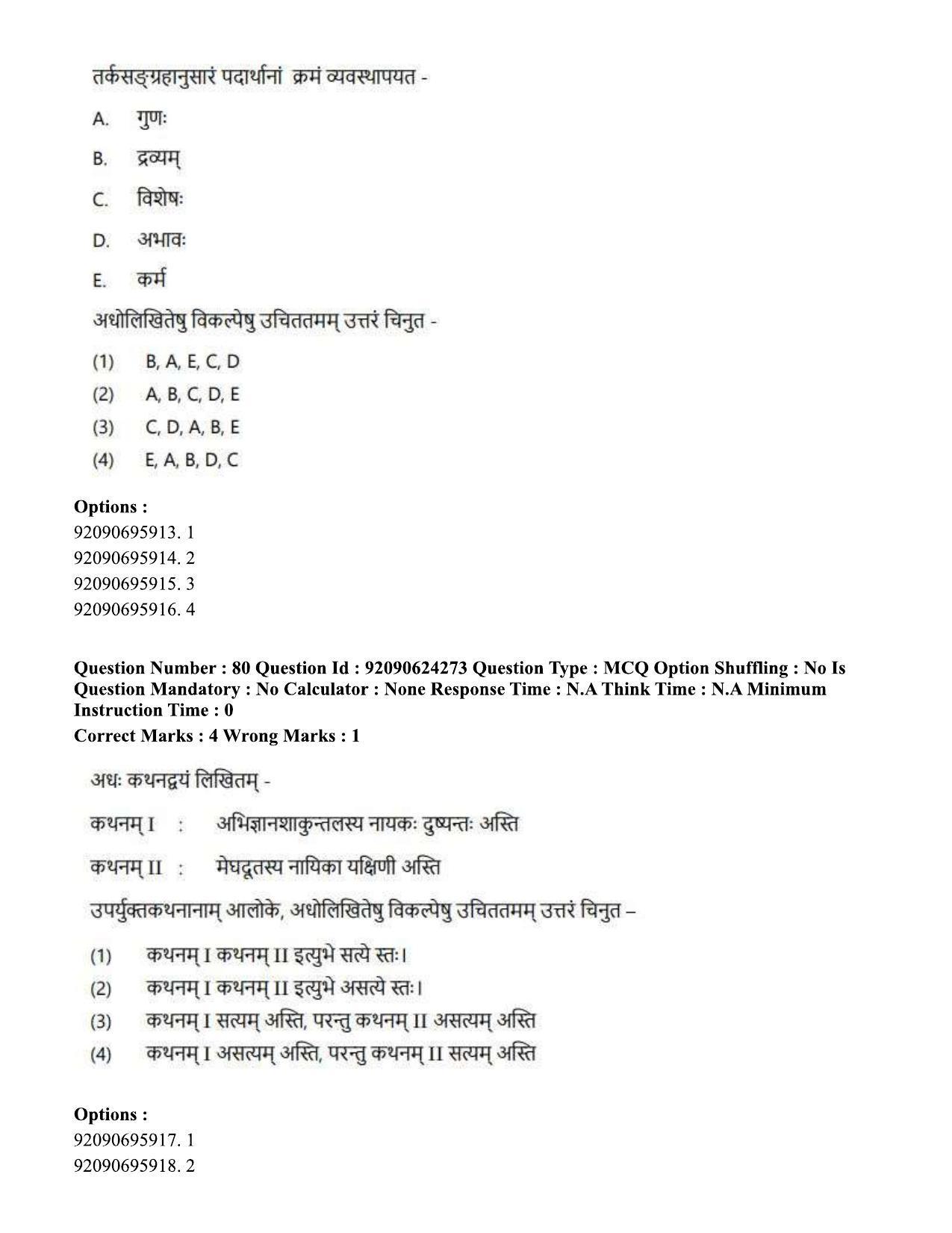 CUET PG 2023: LAQP03 – Sanskrit (Eng) - Shift 3 (24-06-2023) Question Paper  - Page 112
