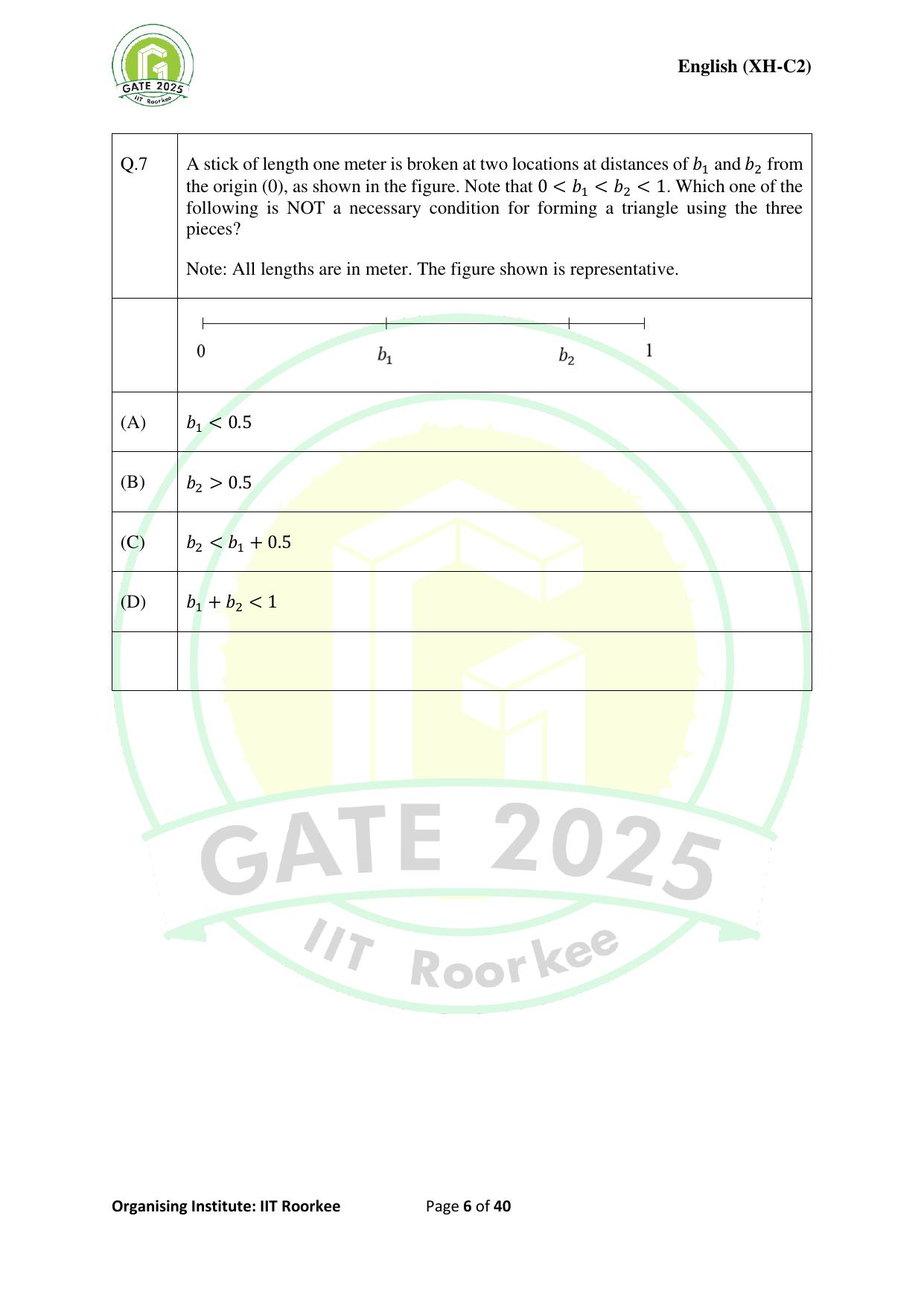 GATE 2025 Humanities & Social Sciences - English (XH-C2) Question Paper - Page 6