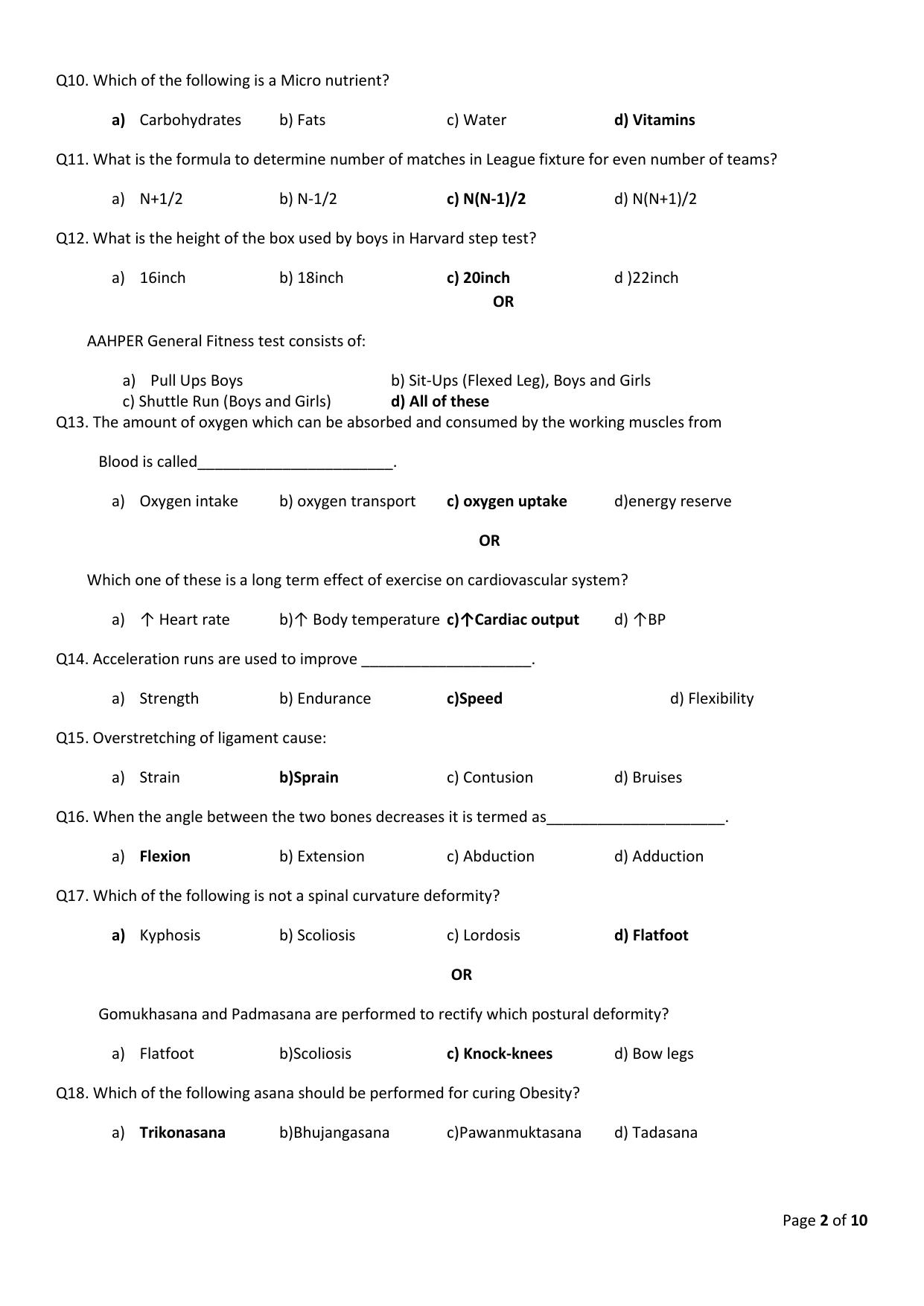CBSE Class 12 Physical Education -Sample Paper 2019-20 - Page 2