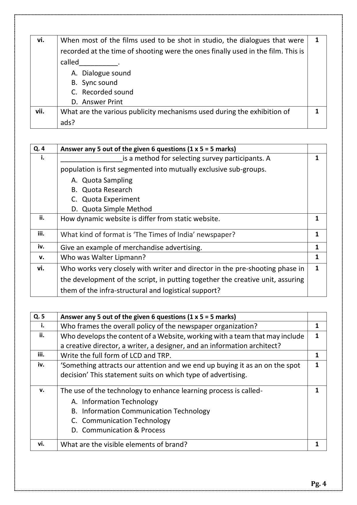 CBSE Class 12 Mass Media Studies (Skill Education) Sample Papers 2023 - Page 4