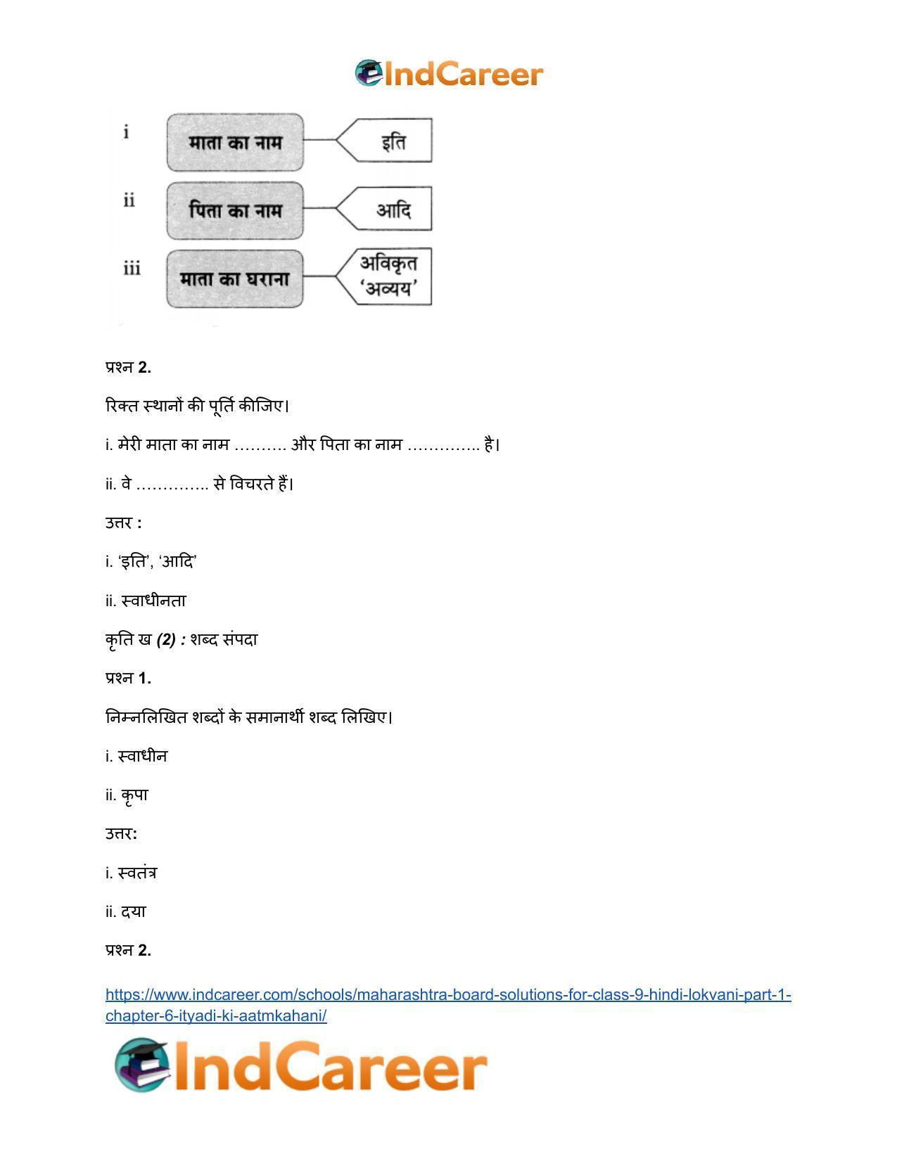 Maharashtra Board Solutions for Class 9- Hindi Lokvani (Part 1): Chapter 6- इत्यादि’ की आत्मकहानी - Page 7