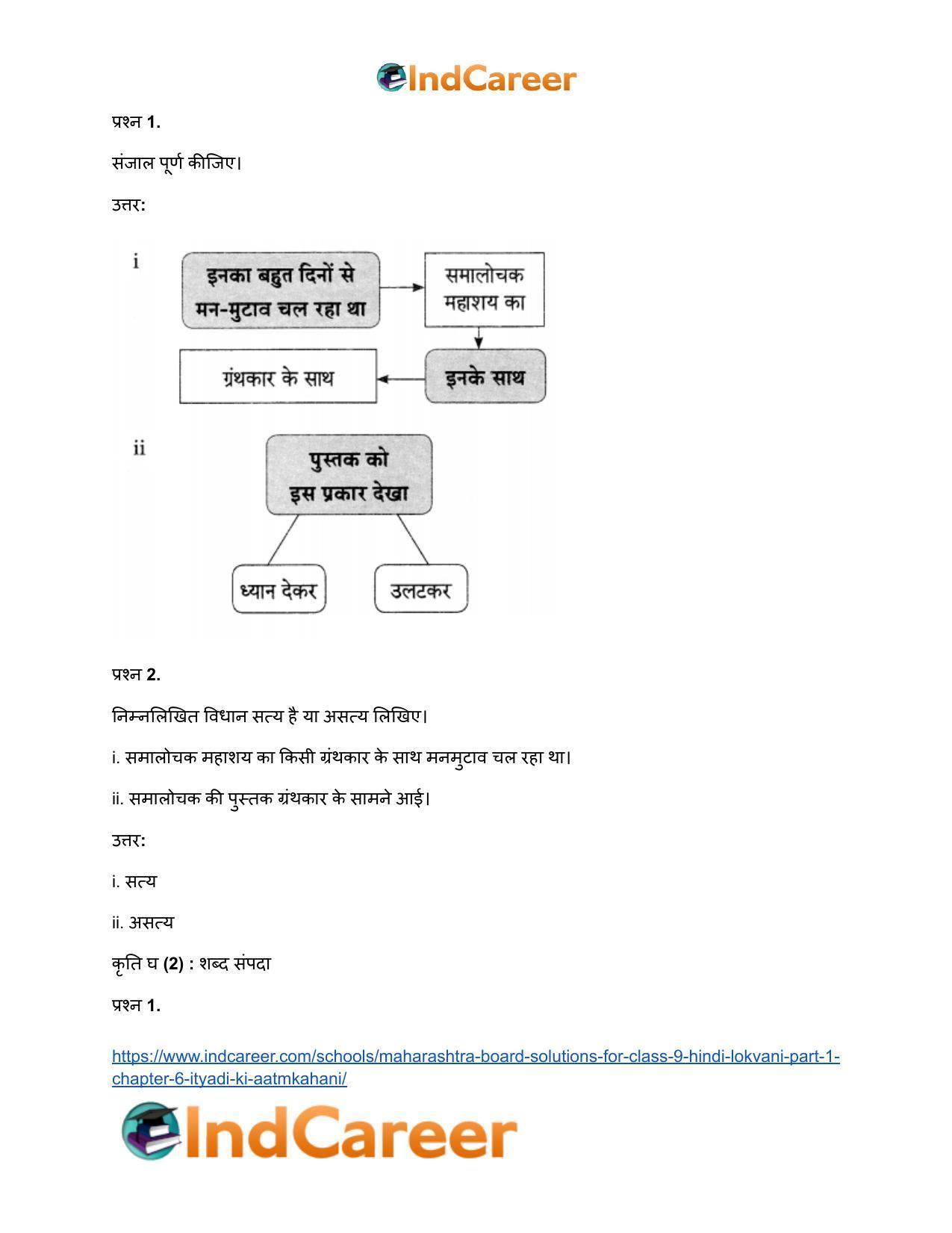 Maharashtra Board Solutions for Class 9- Hindi Lokvani (Part 1): Chapter 6- इत्यादि’ की आत्मकहानी - Page 11