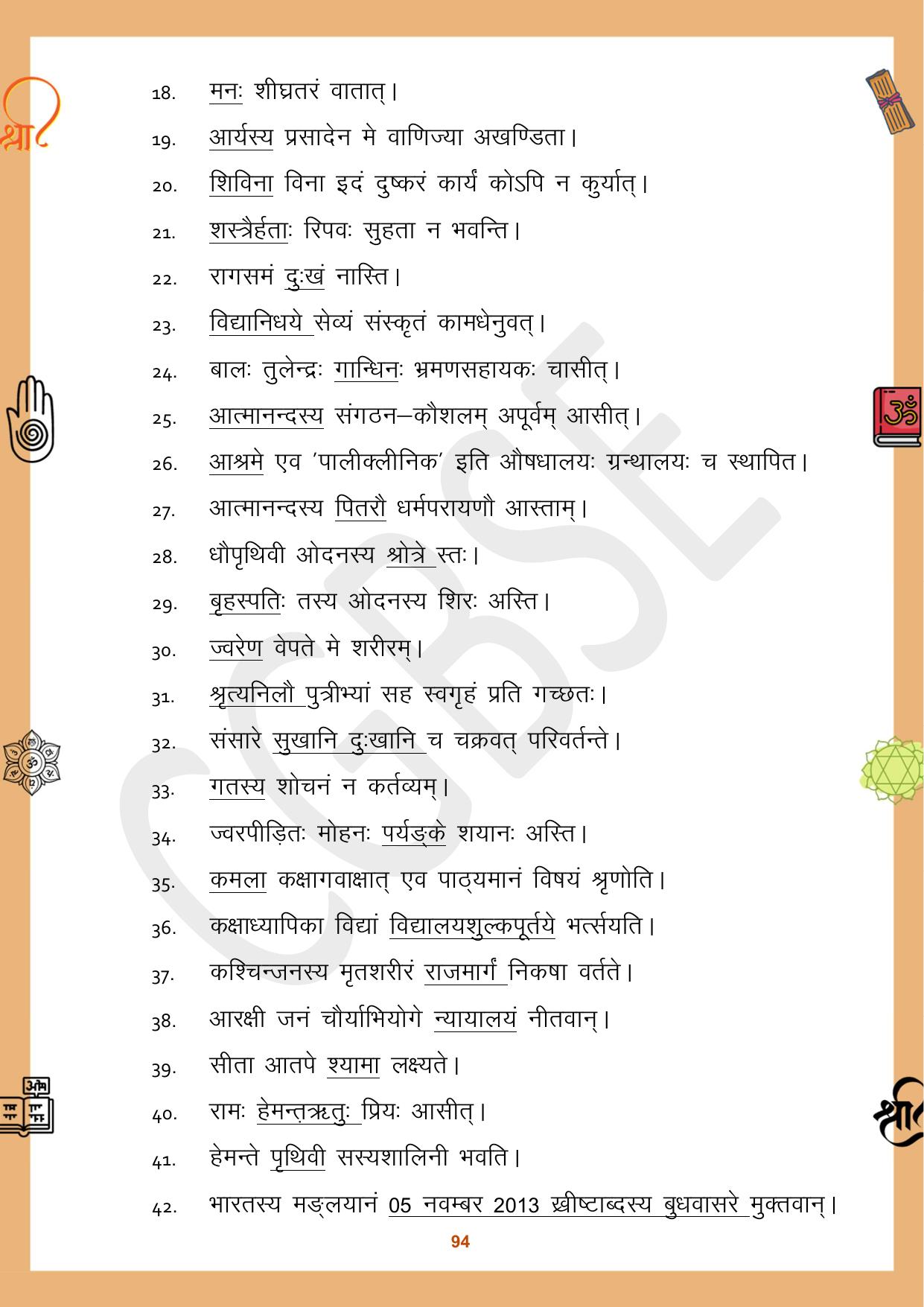 CGBSE Board Class 10 Sanskrit संस्कृत 2023-2024 Question Bank - Page 94