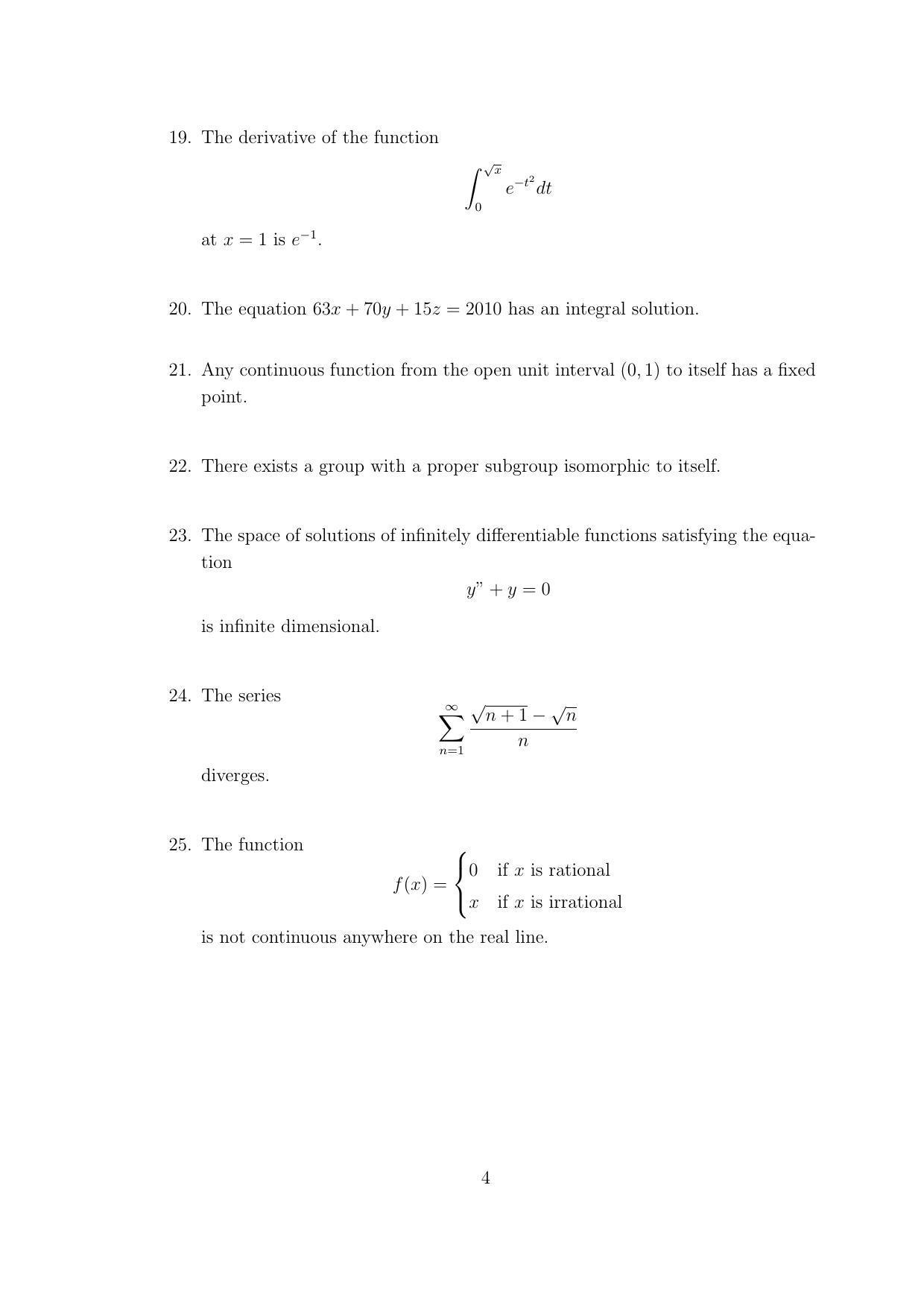 TIFR GS 2011 Mathematics Question Paper - Page 5
