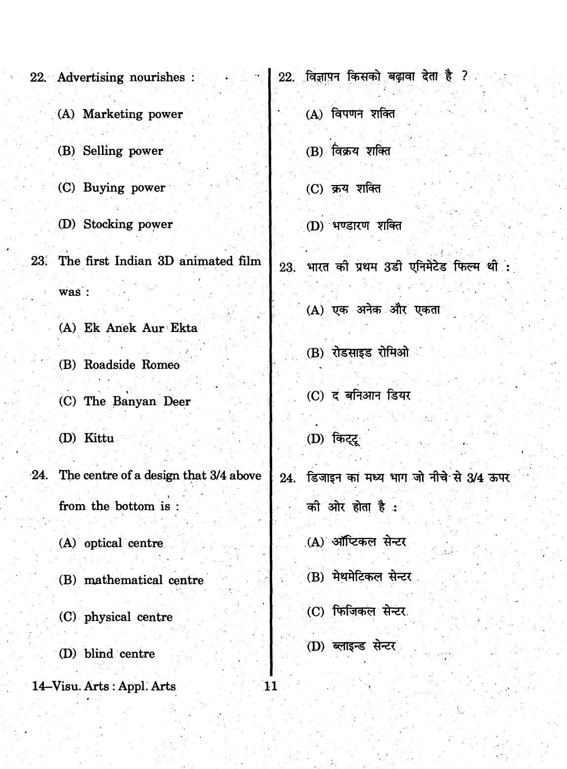 URATPG 2015 Visual Arts Question Paper - Page 11