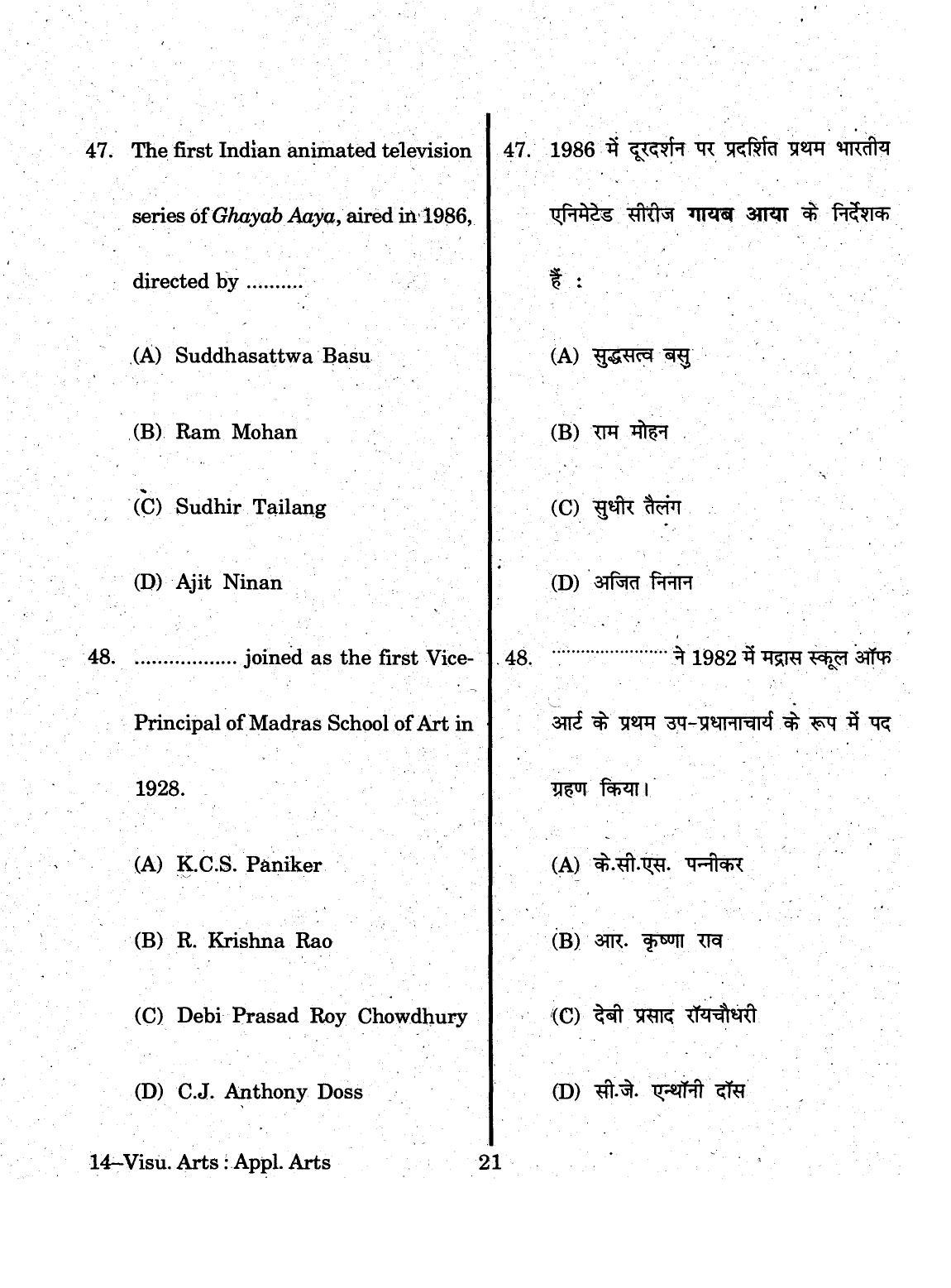 URATPG 2015 Visual Arts Question Paper - Page 21
