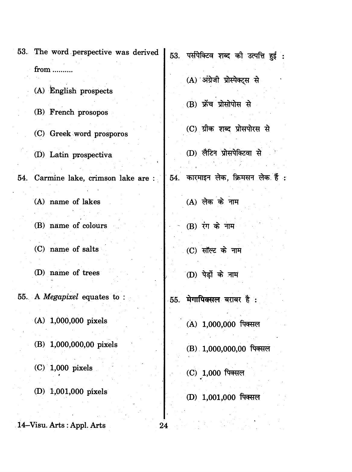 URATPG 2015 Visual Arts Question Paper - Page 24