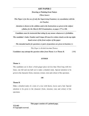 ICSE Class 10 ART PAPER 2 2023 Question Paper