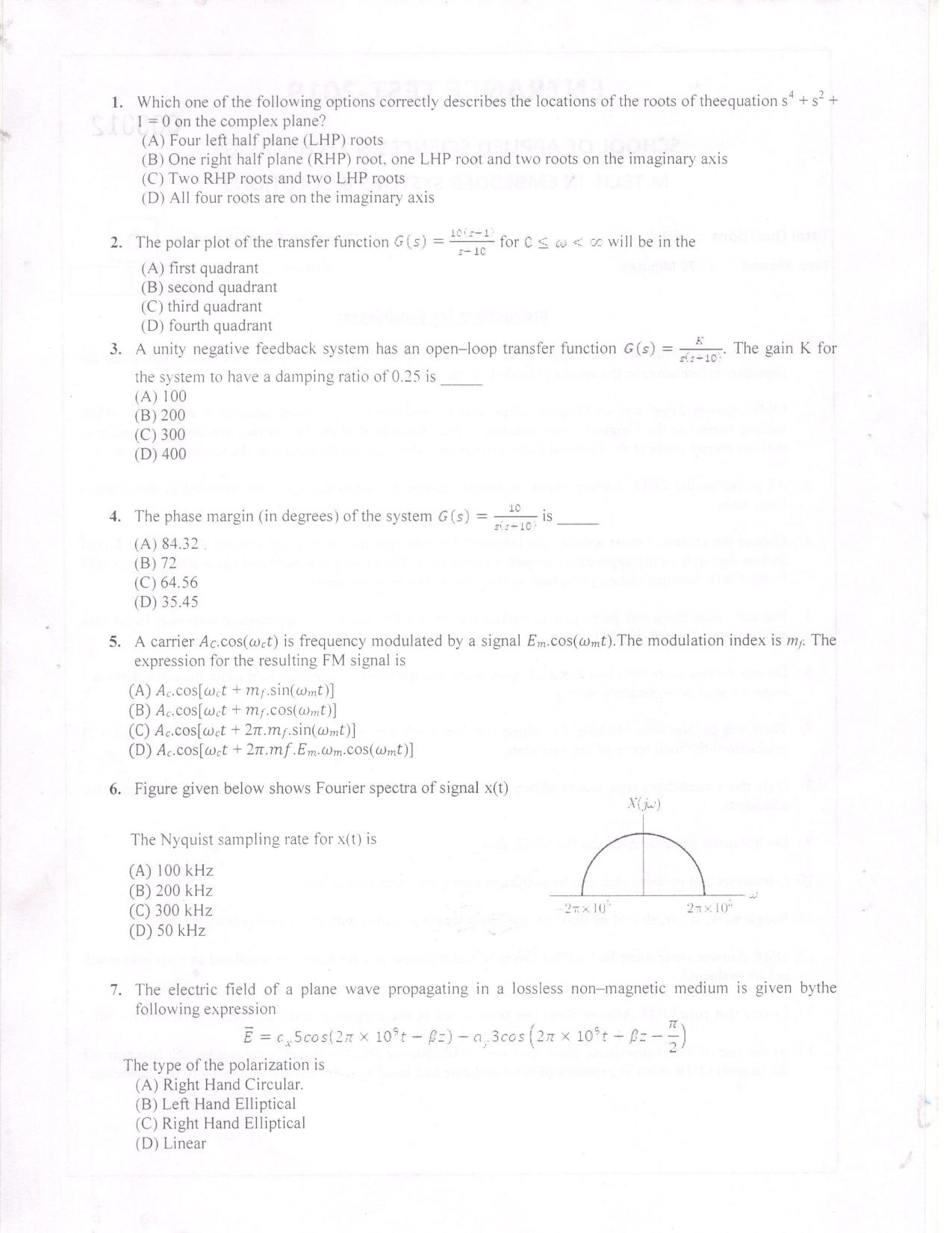 KUET 2023 M.Tech Embedded Systems Question Paper - Page 2