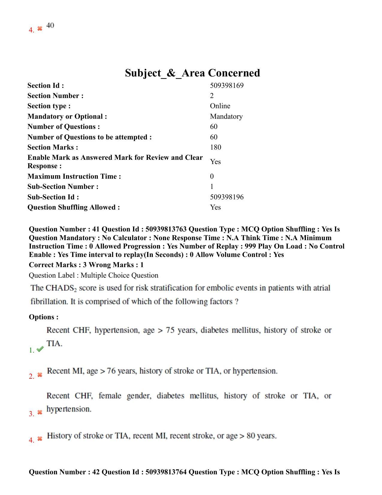 BHU RET Cardiology 2020 Question Paper  - Page 28