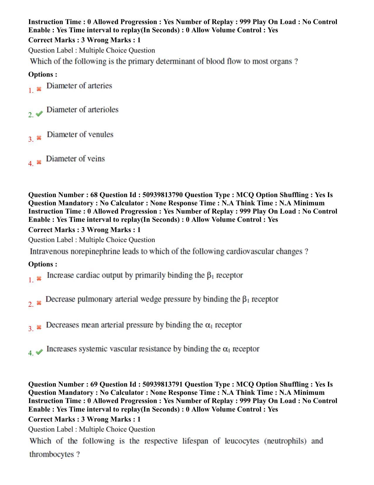 BHU RET Cardiology 2020 Question Paper  - Page 40