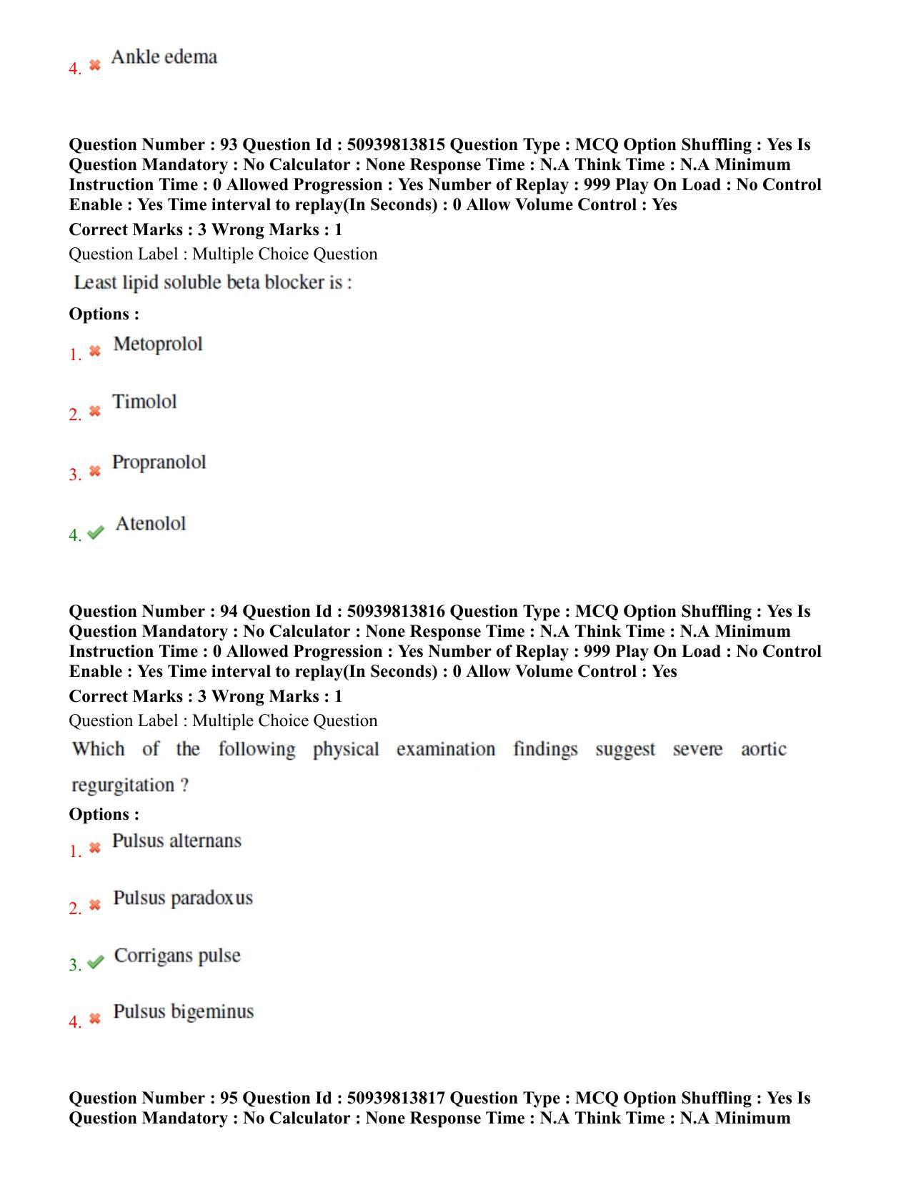 BHU RET Cardiology 2020 Question Paper  - Page 51