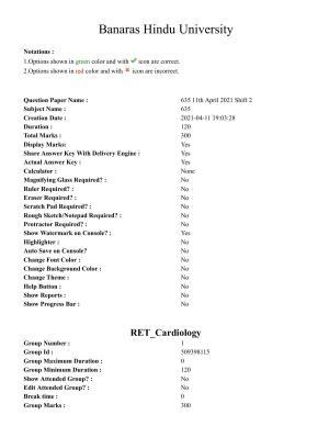 BHU RET Cardiology 2020 Question Paper 