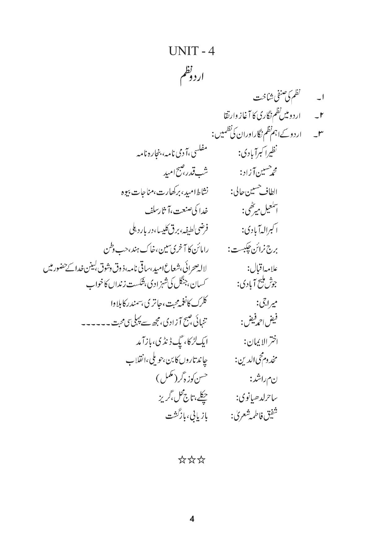 TNSET Syllabus - Urdu - Page 4