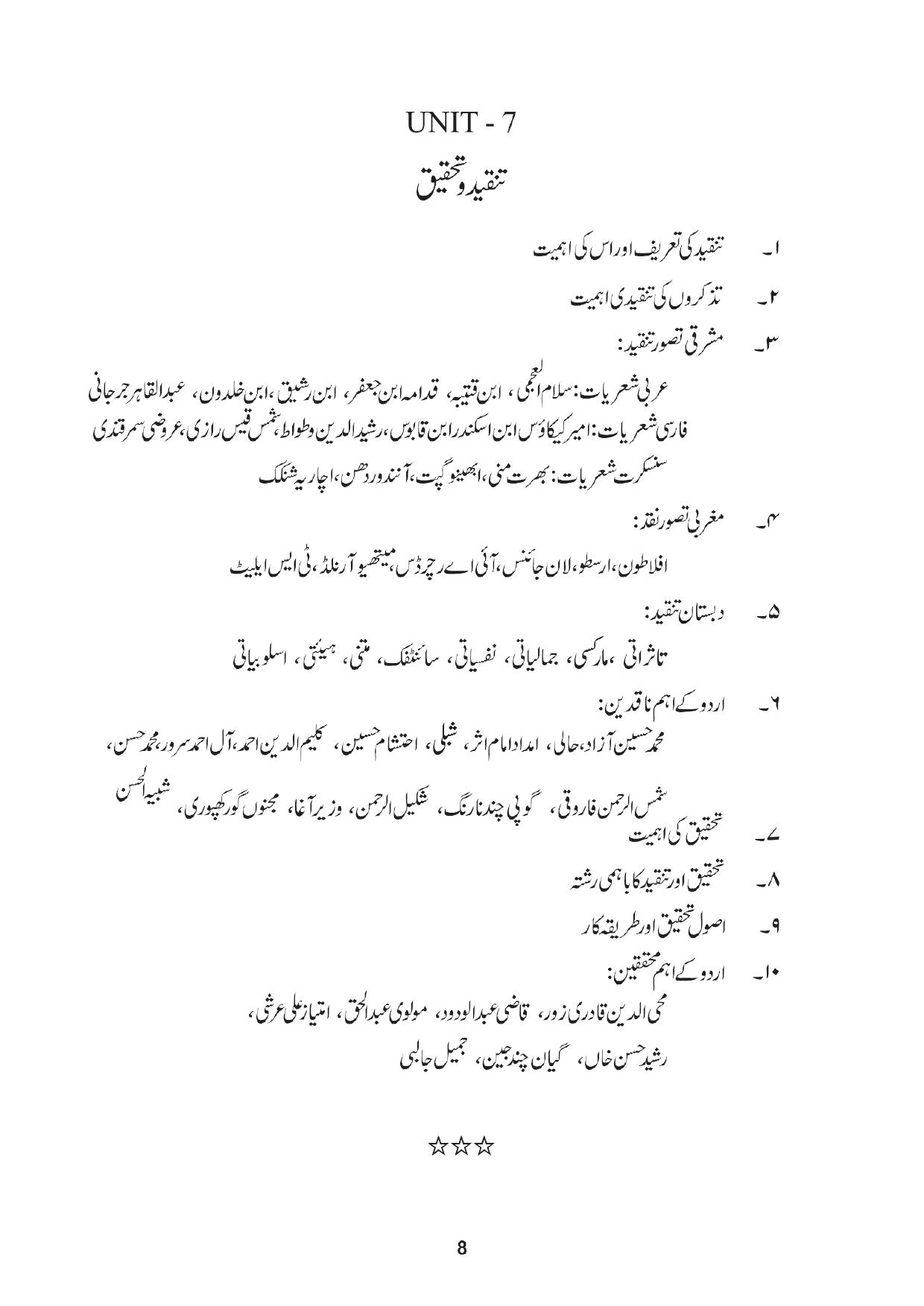 TNSET Syllabus - Urdu - Page 8